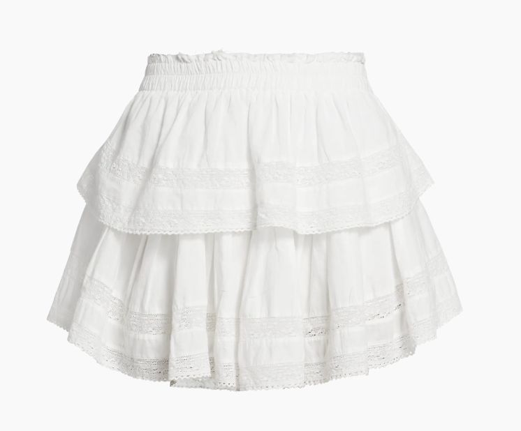 Love Shack Fancy Tiered Ruffle Mini Skirt