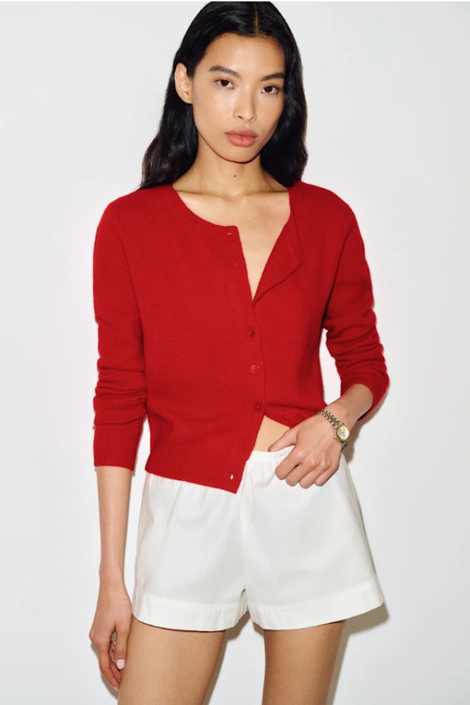 Reformation Clara Cashmere Crew Cardigan