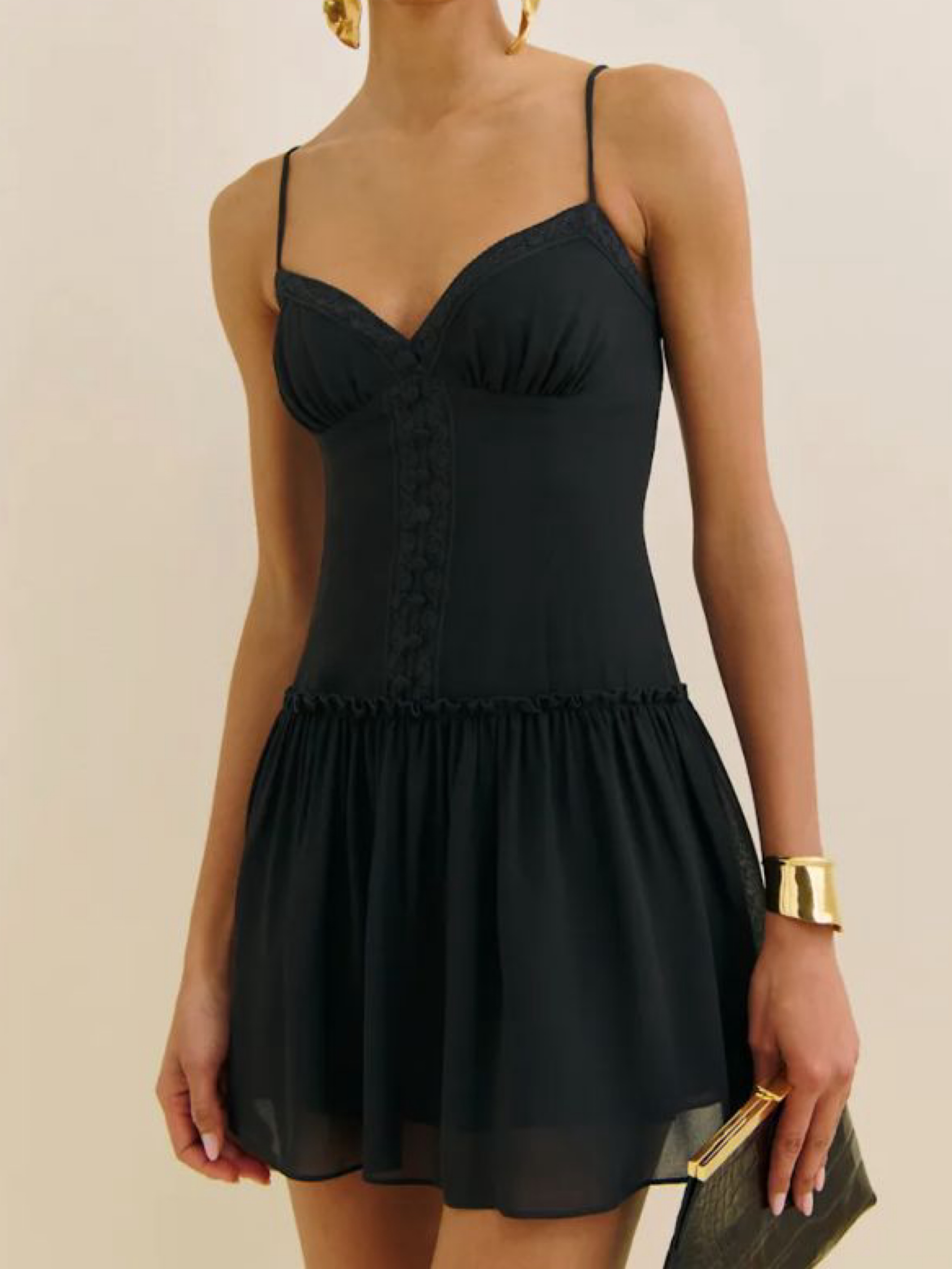 Reformation Citrus Dress Black