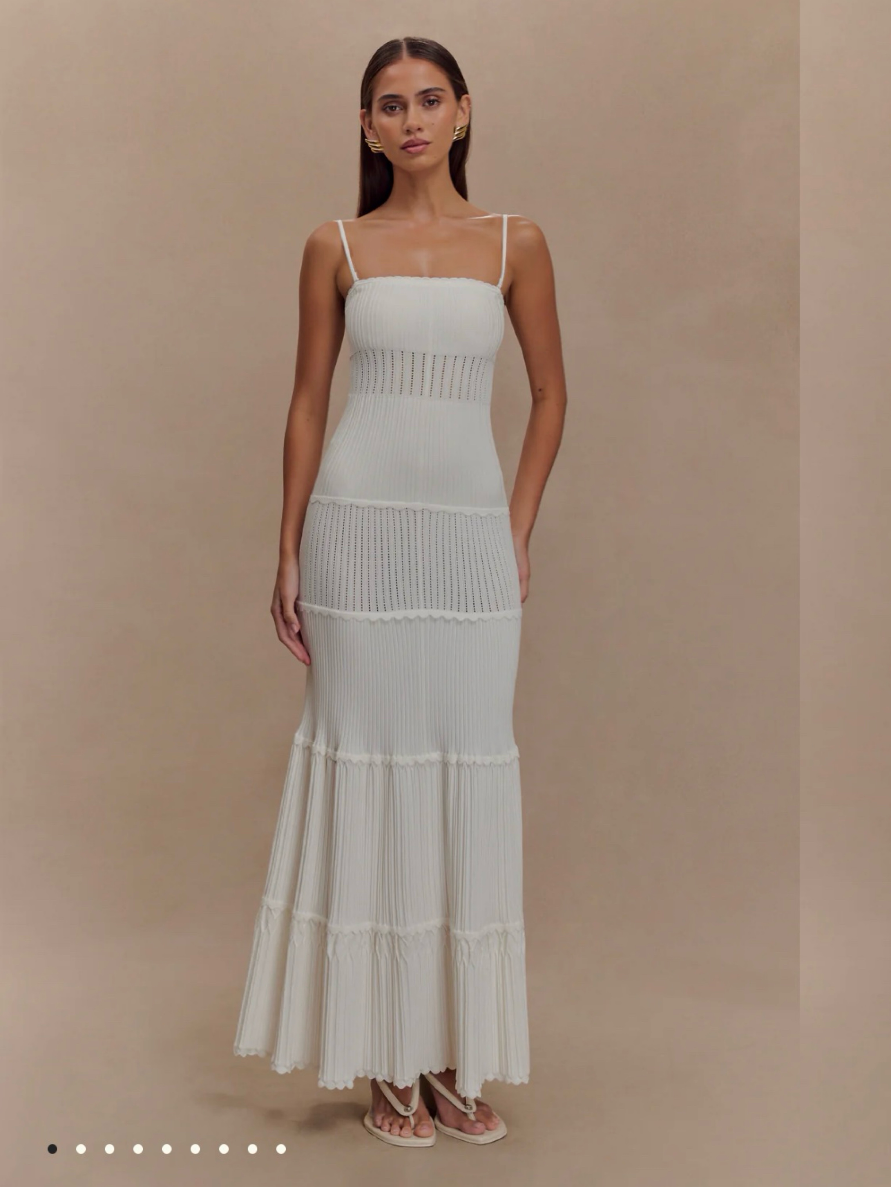 white maxi ribbed dress Mish Ribbed Maxi Dress - White
