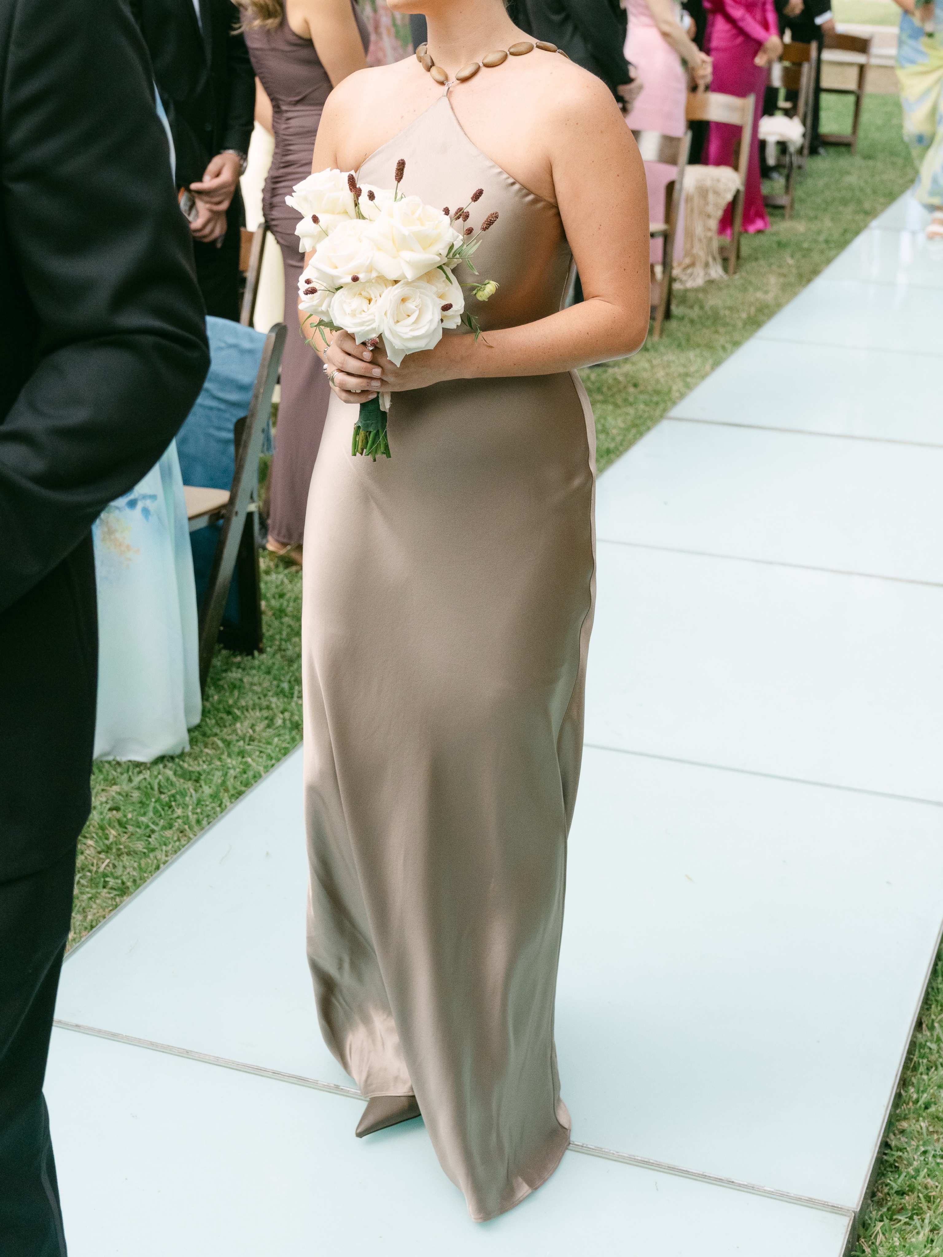 dune bridesmaid dresses Jodie Dress, in Dune Luxe Satin, Size: Large | Show Me Your Mumu