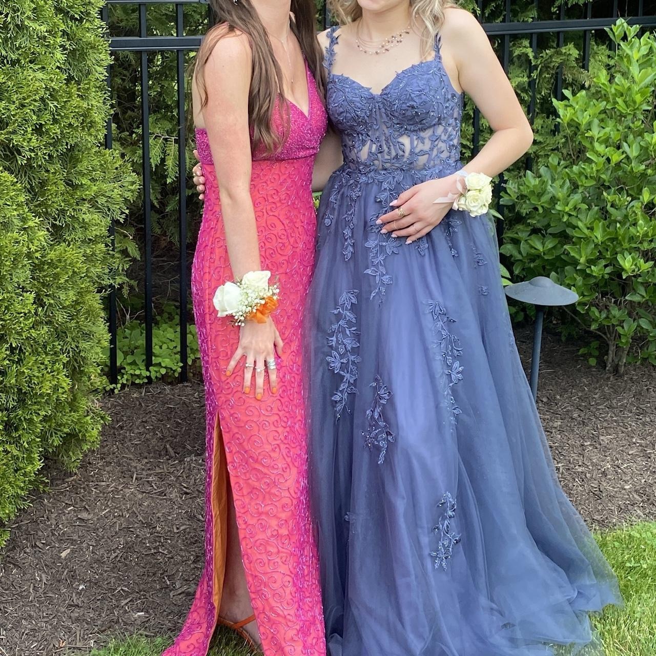Jules Prom David’s Bridal “Jules and Cleo” Ash Blue Prom Dress/Gown by Davids ...