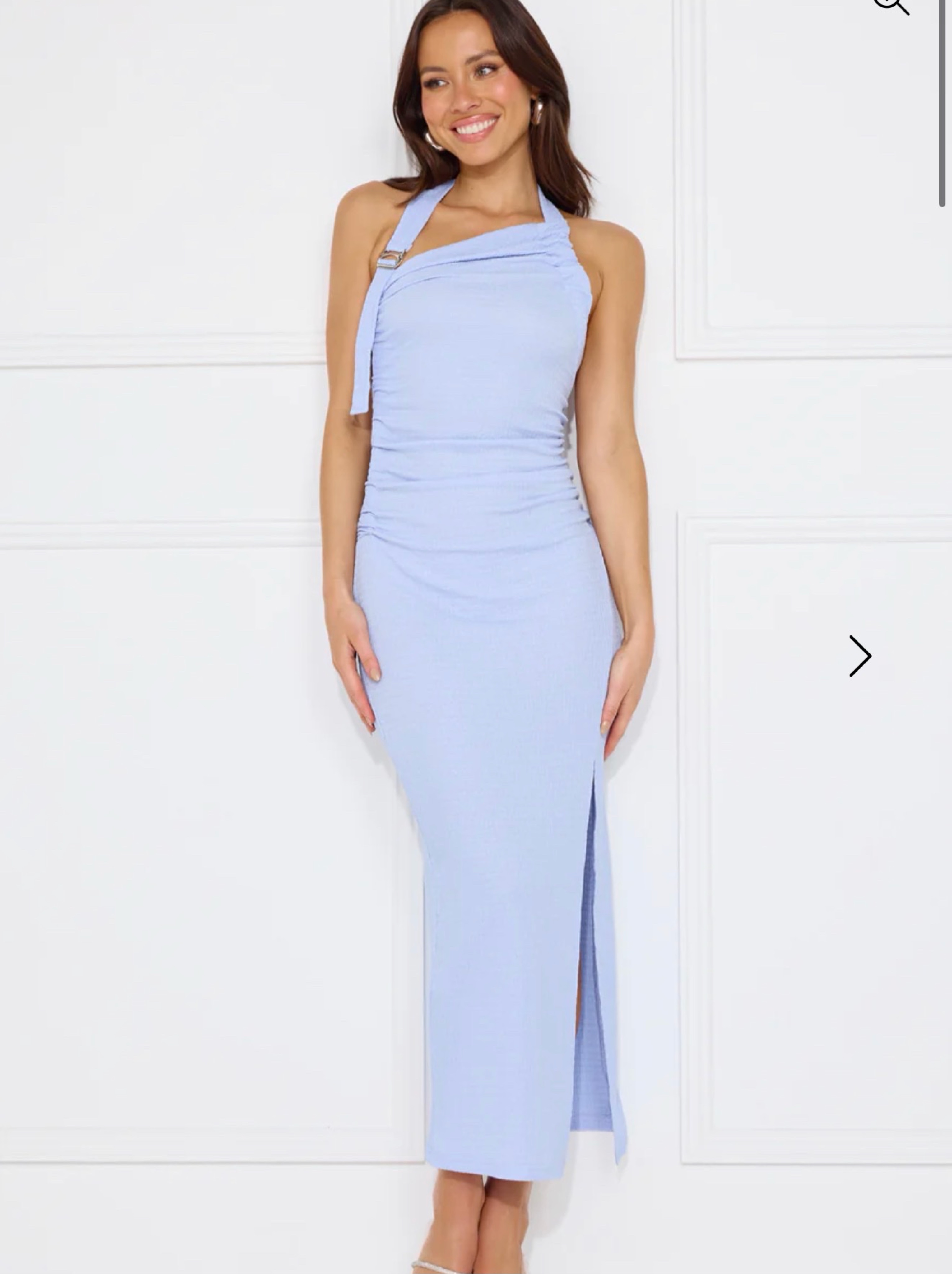 Songs Of The Sea Halter Midi Dress Blue