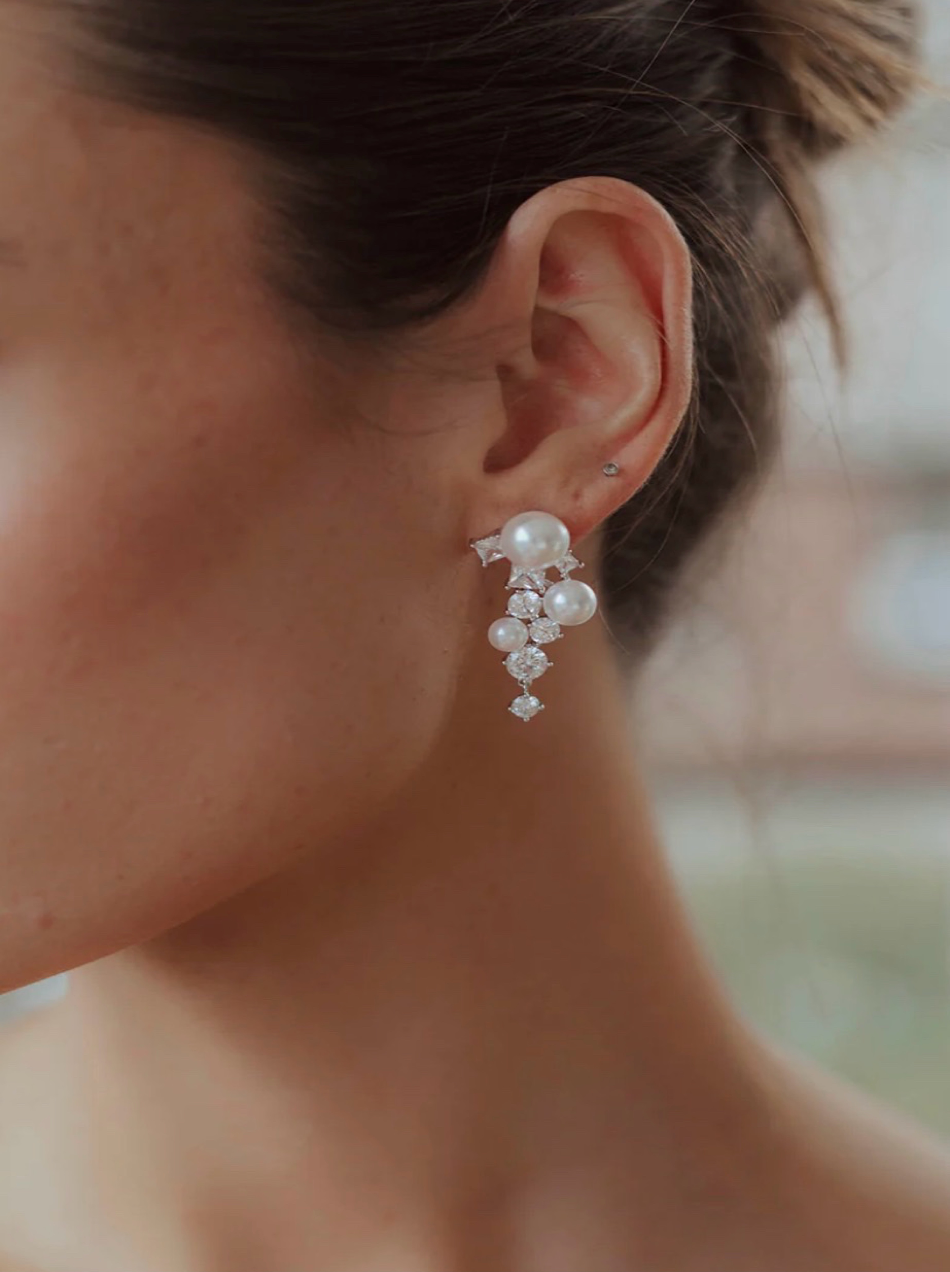 ALEXANDRA PEARL AND CRYSTAL DROP EARRINGS