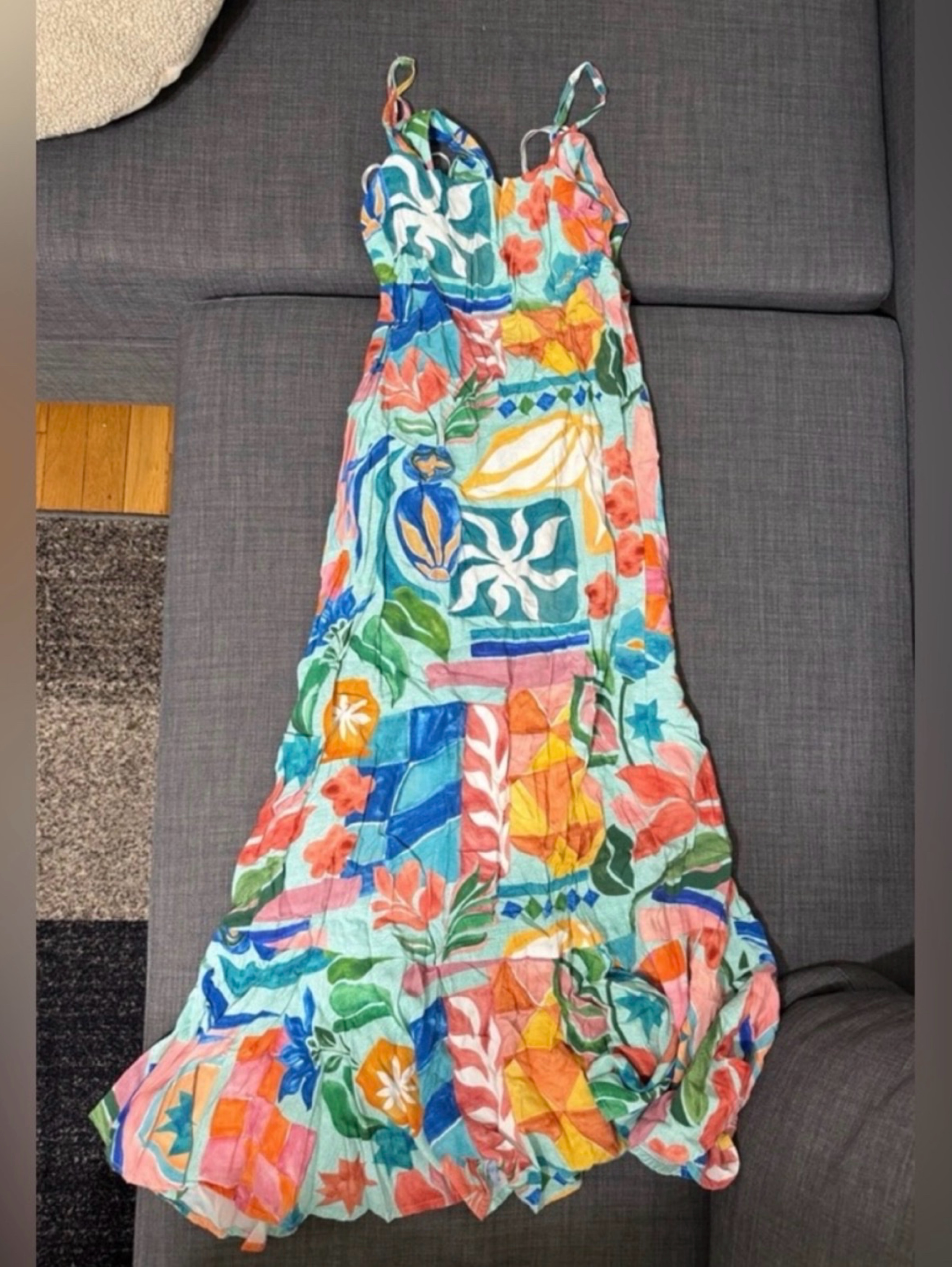 paper heart maxi dress Ciao bella! Our Italian Summer print just landed and it's giving total vacay vibes . . ITALIAN SUMMER | PHE10399-1 Ratio Adjustable Straps Smock Style Front Adjustable Back Tie Sash Elastic Lower Back Bottom Ruffled Tier 100% Rayon Nwt Anthropology Paper Heart Sunburst Fruit