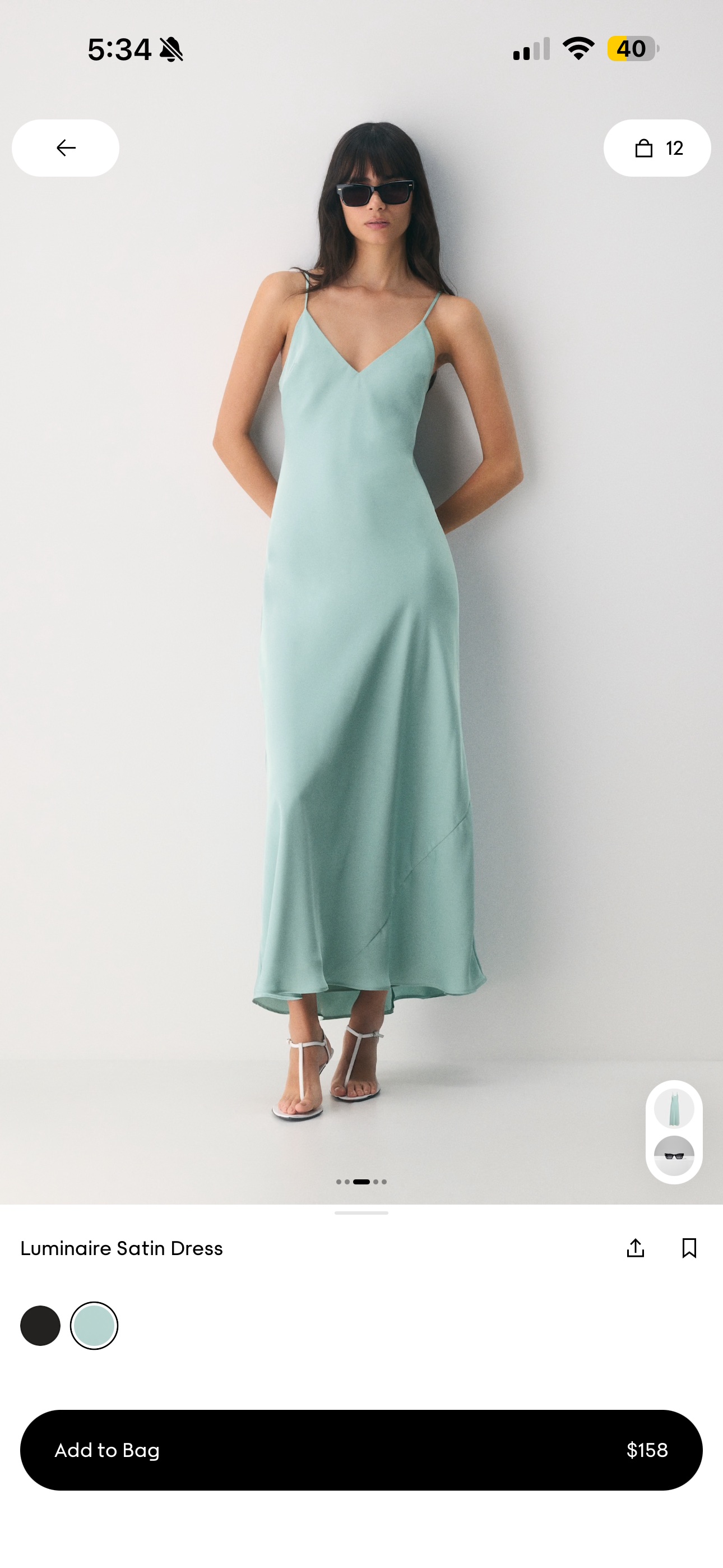 aritzia sage gree satin dress Shimmer Satin Dress