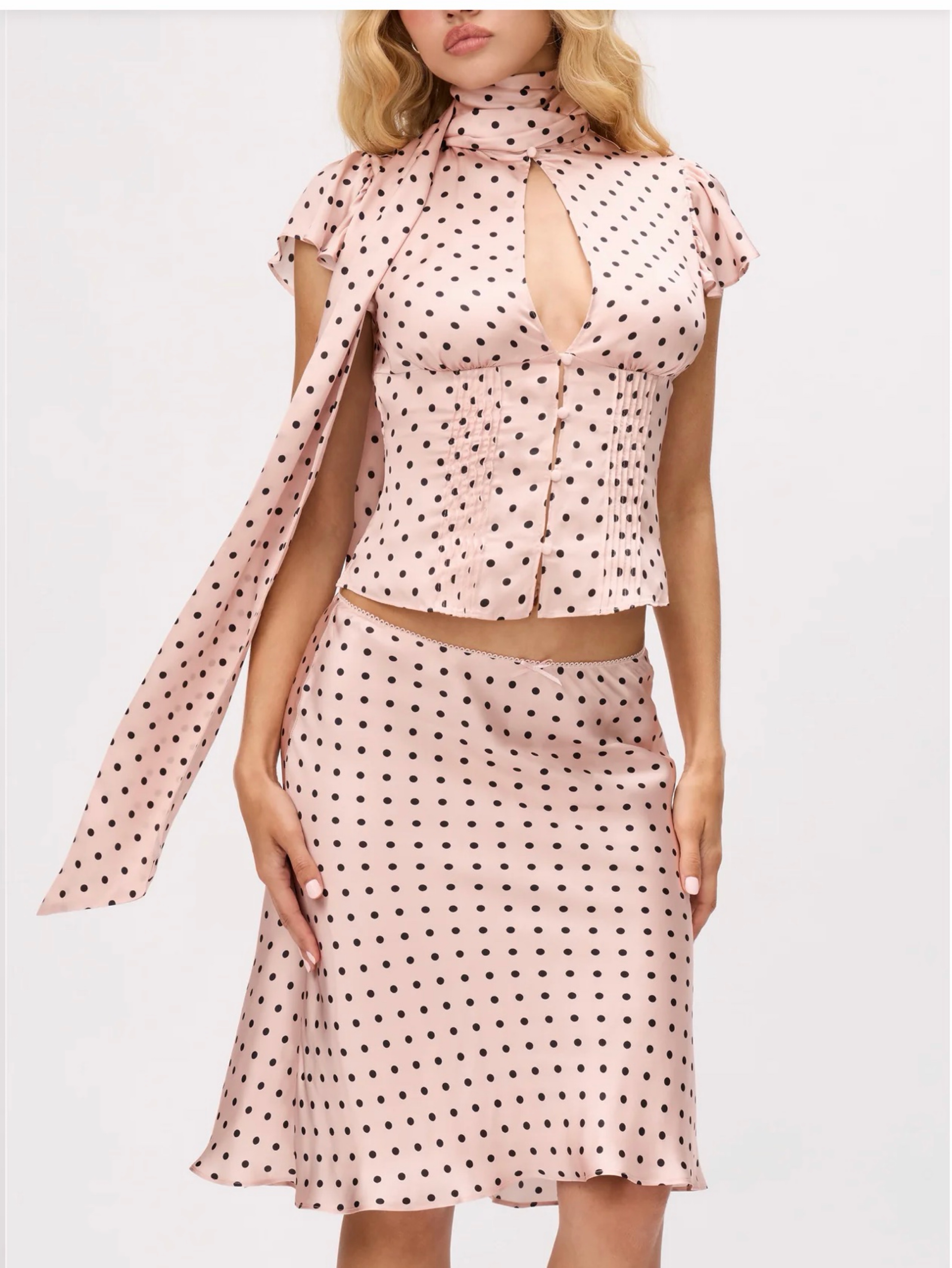 Guizio- Ara Satin Top & Skirt (set)
