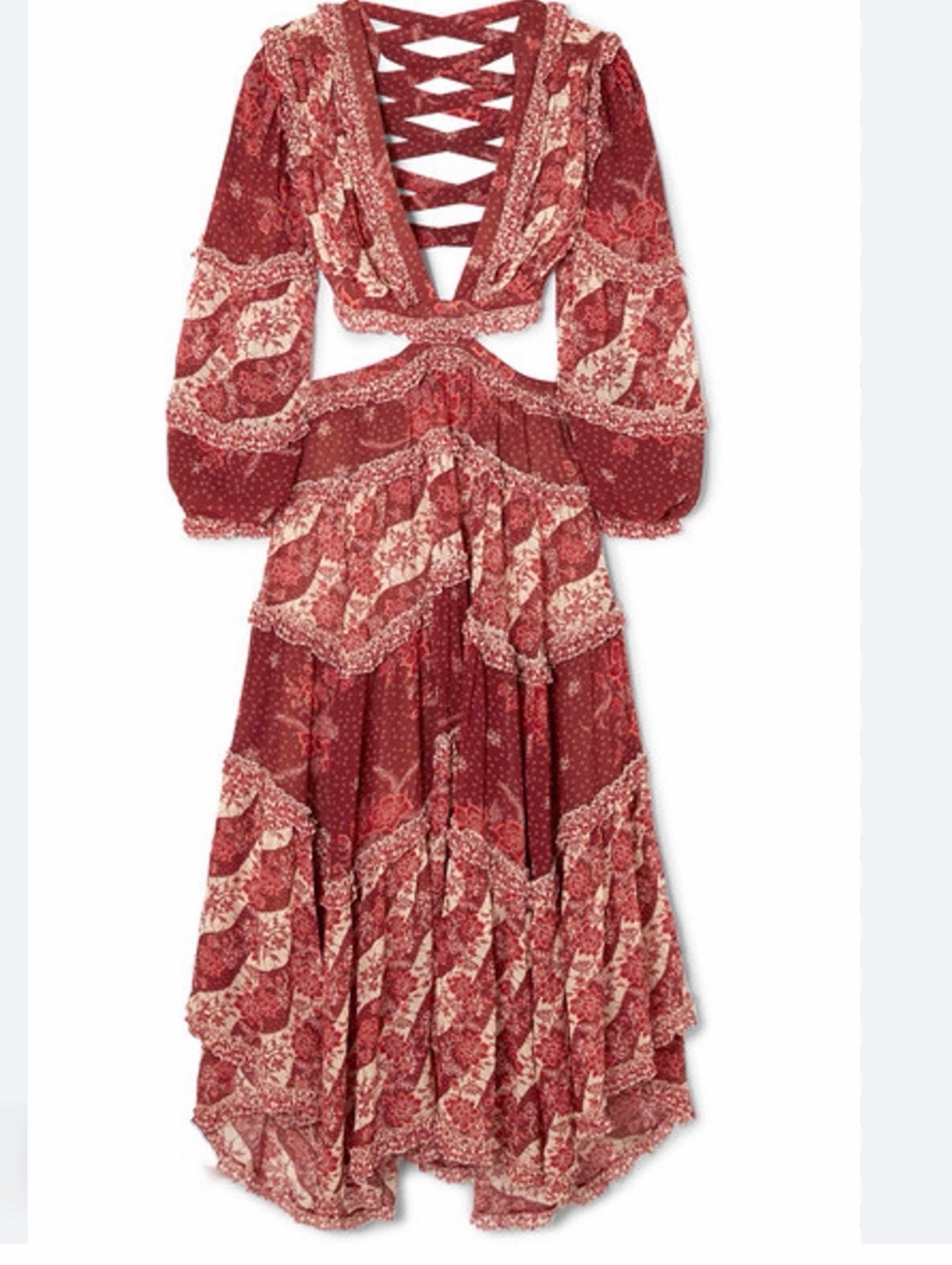 (like Zimmermann) boutique not sure what鈥檚 the brand Cutout printed chiffon maxi dress