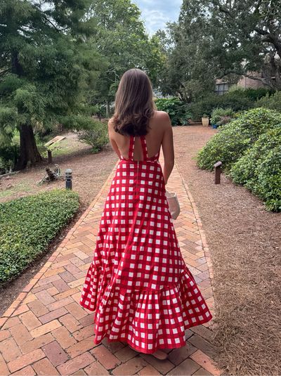 Red White Gingham Check Maxi Dress by Antonio Melani | Pickle