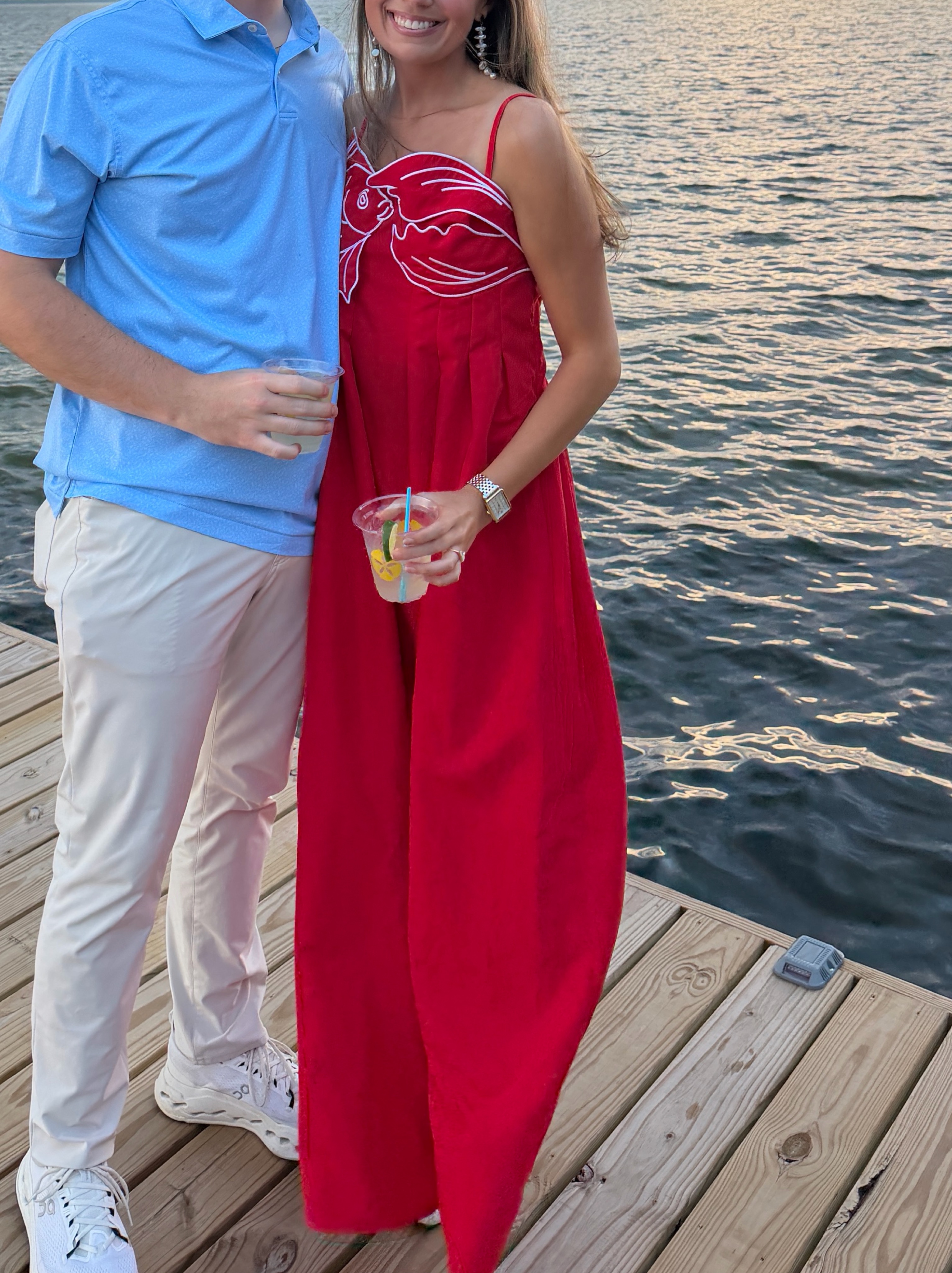 red fish maxi dress Fish Top Linen Blend Maxi Dress