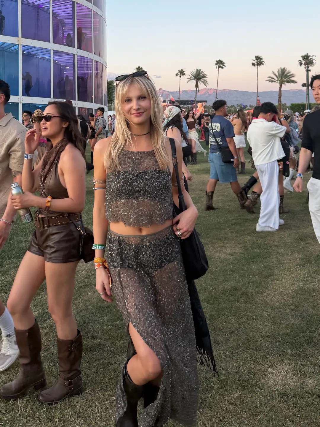 Silver Free People Sequin Set, Matching