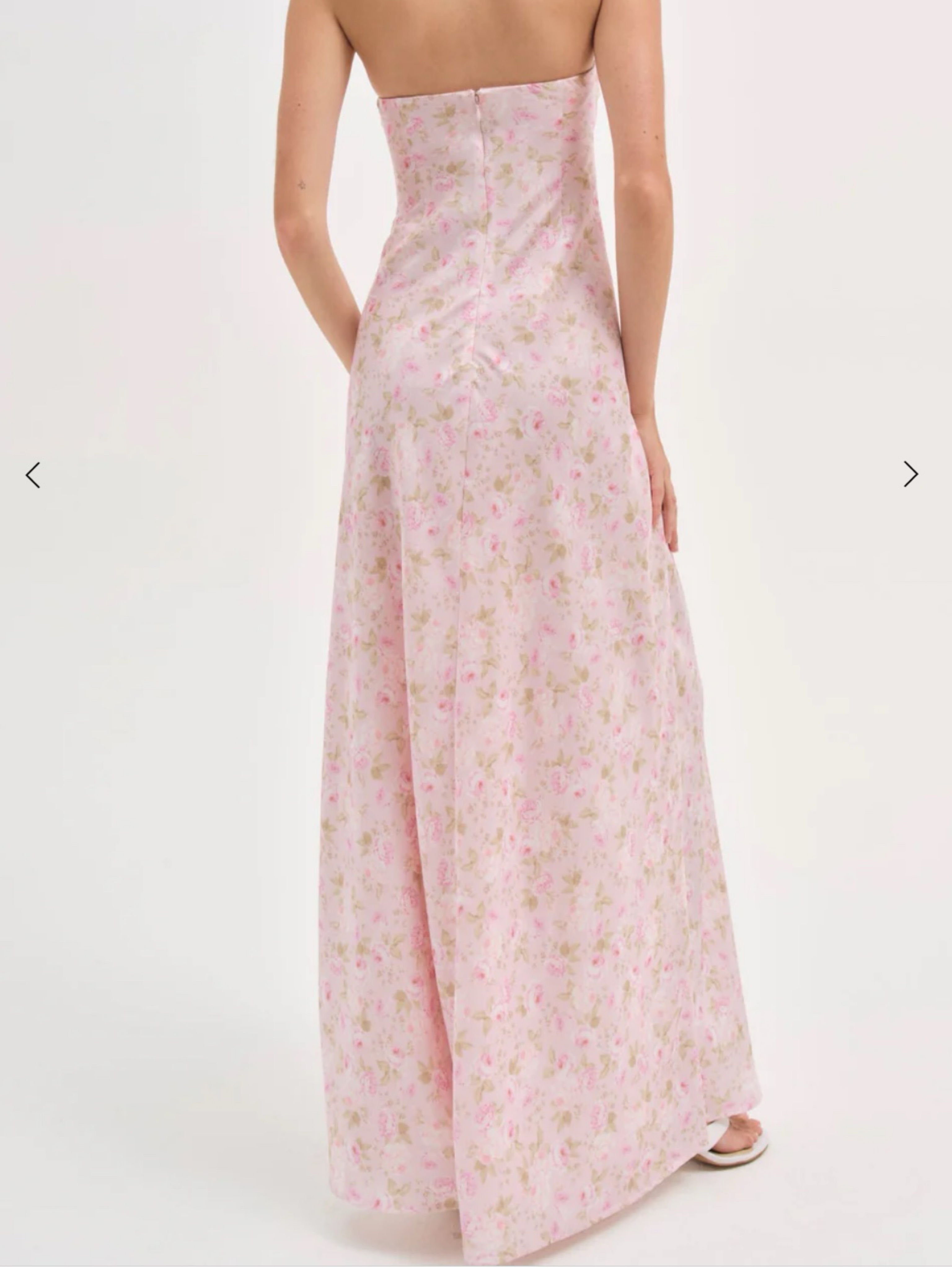 for love & lemons carla strapless maxi dress For Love & Lemons Carla Maxi Dress | Pink/Floral | Size S