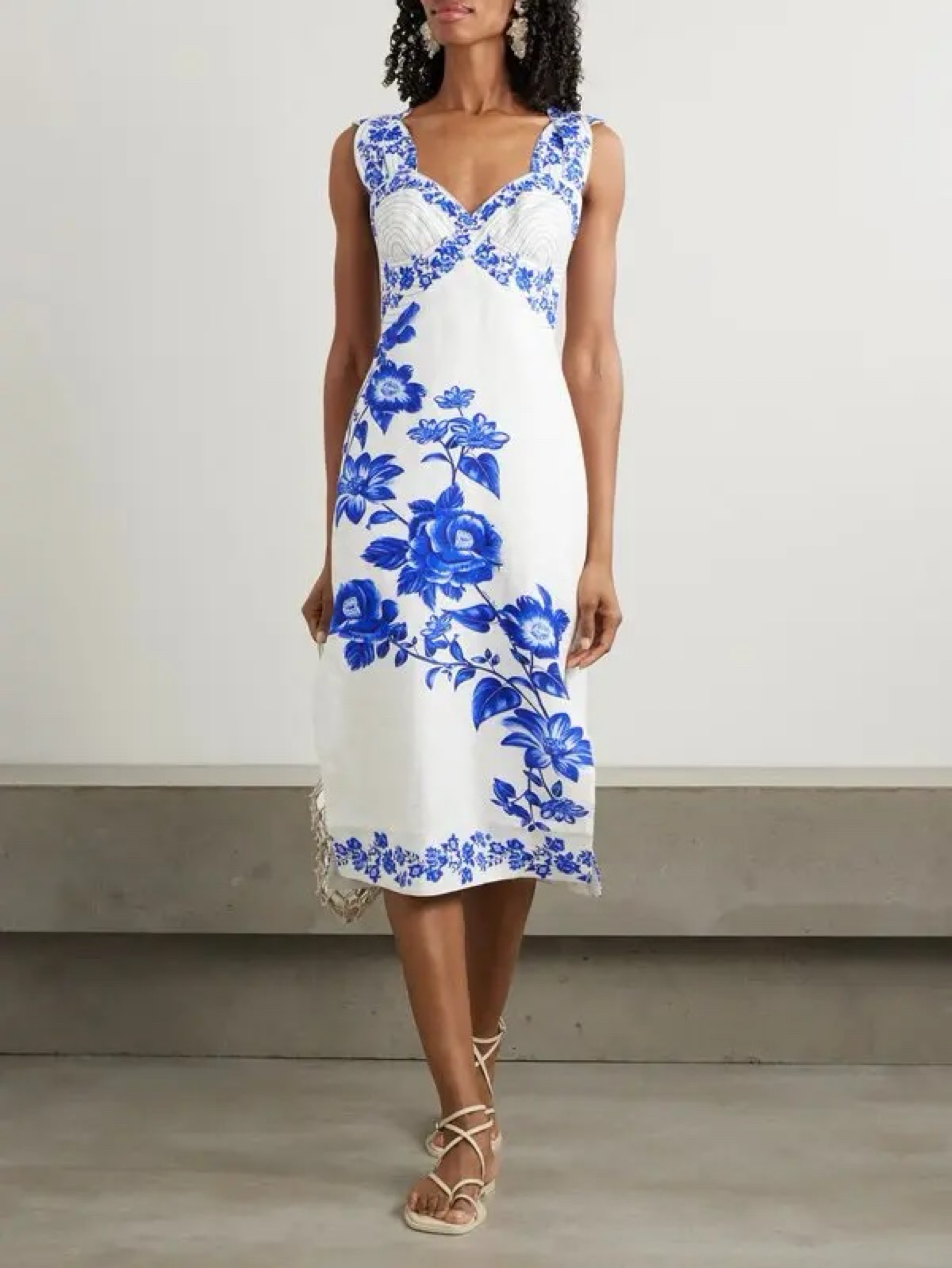 farm rio blue midi dress Grey Blue Cut Out Midi Dress  FARM Rio
