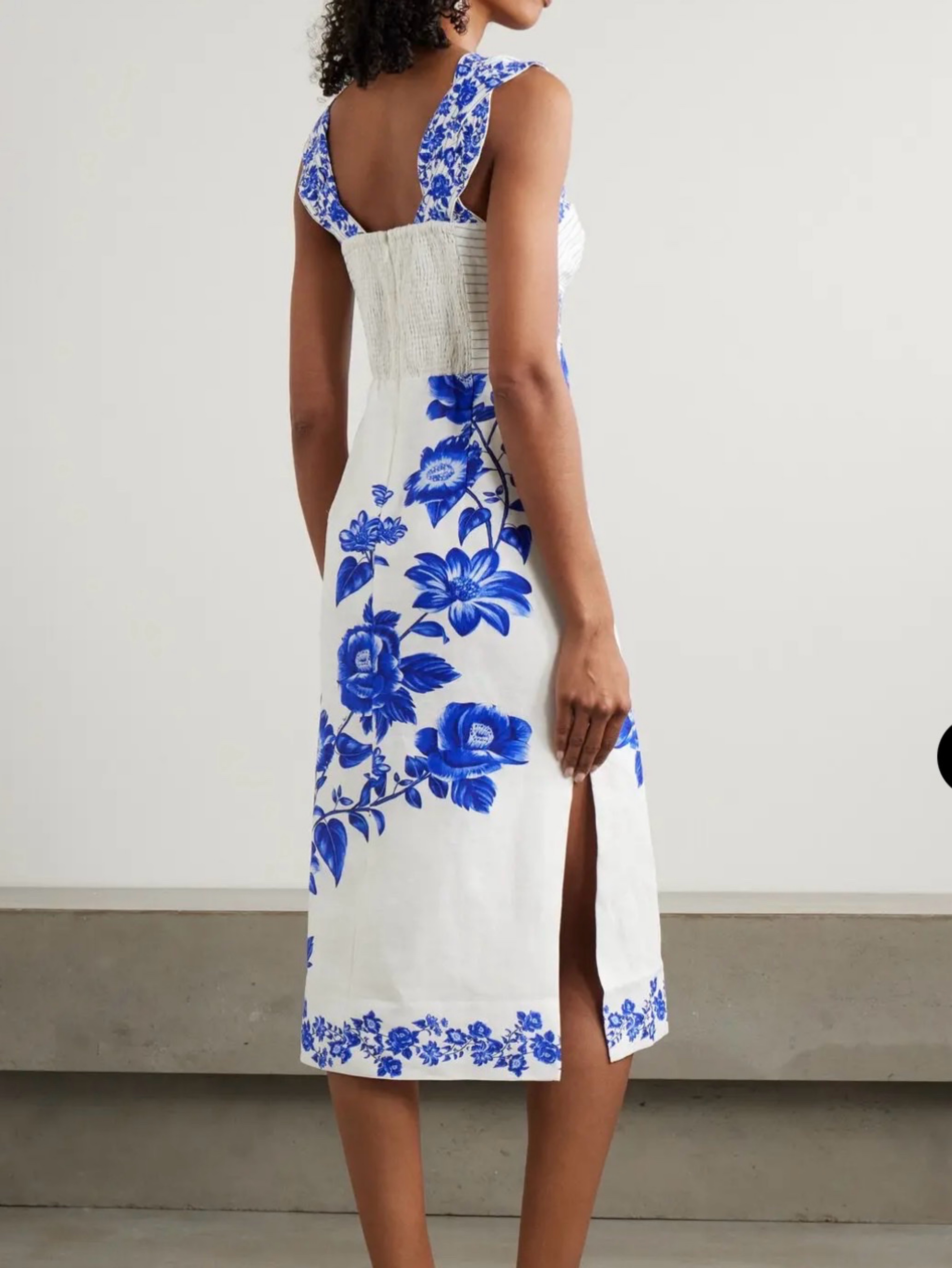 farm rio linen dress Farm Rio Flora Tile Off-White Midi Dress XS