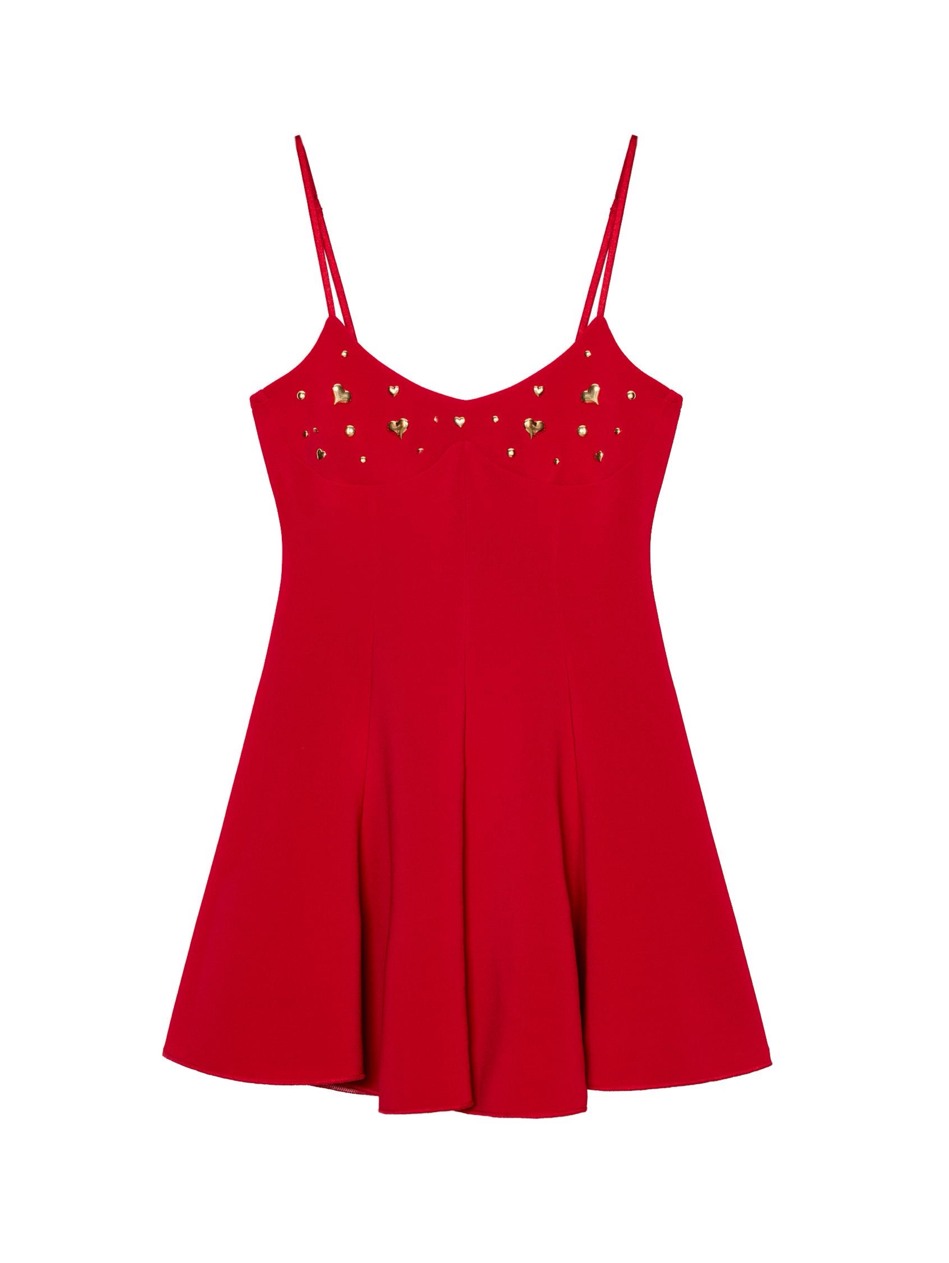 red studded dress Wine Red Studded Mini Dress | Joy - Red Velvet