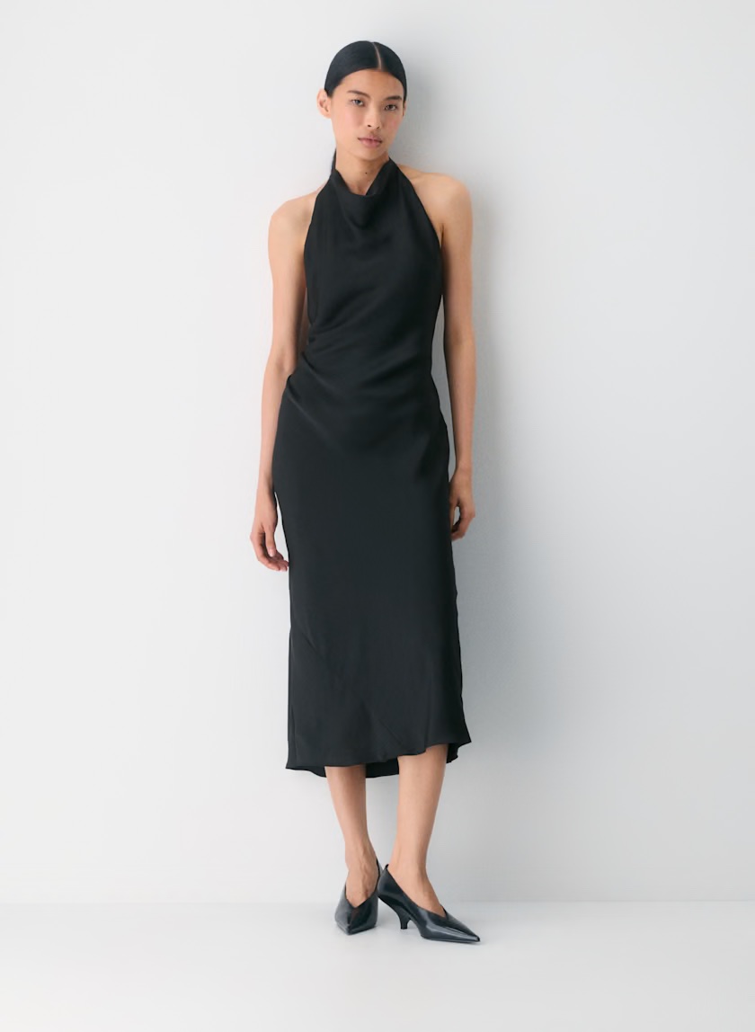 Aritzia Babaton Audience Satin Halter Dress by Aritzia - Pickle Aritzia Babaton Audience Satin Halter Dress by Aritzia - Pickle