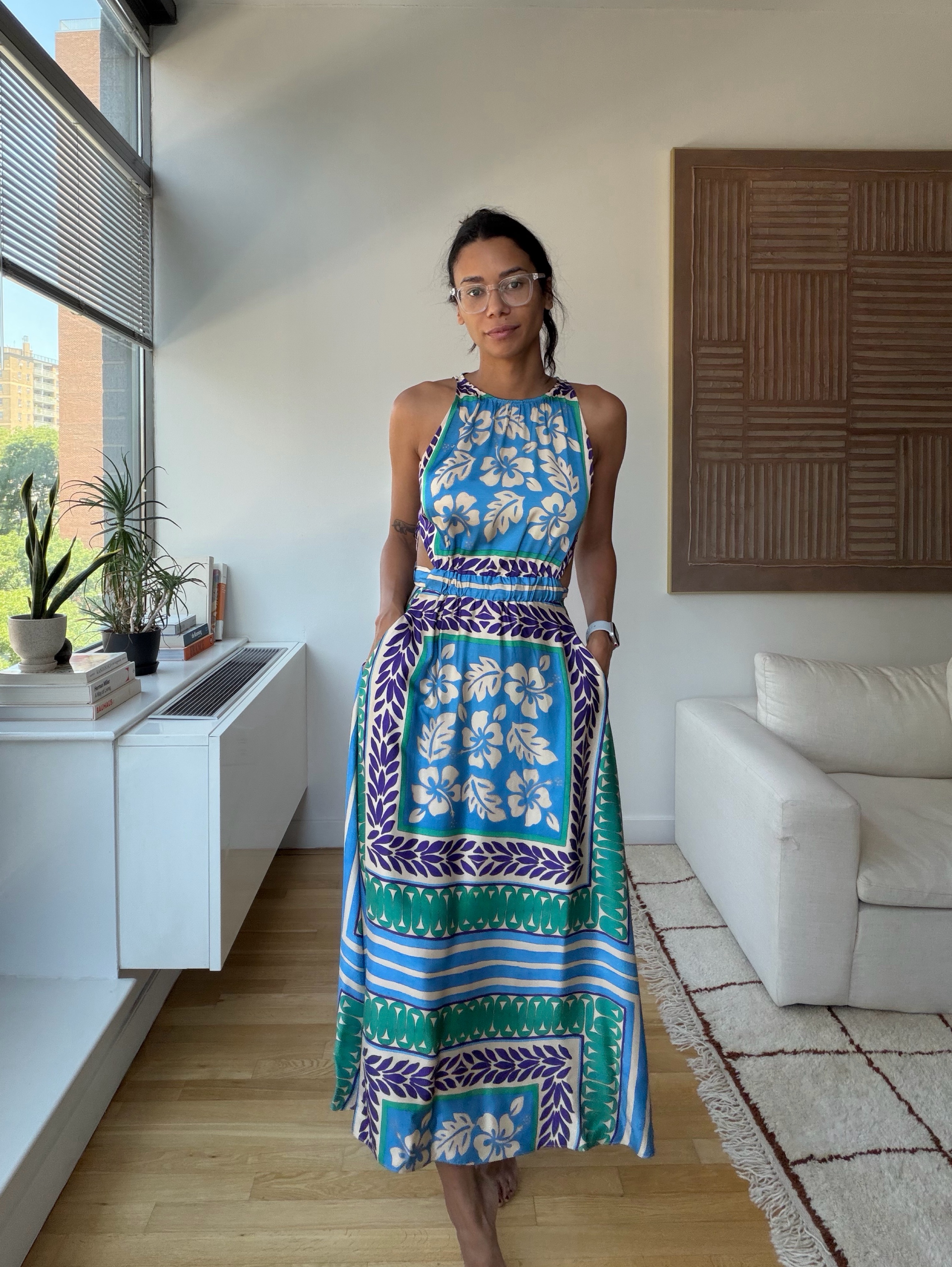 sandro green floral dress Sandro Floral V-neck maxi dress