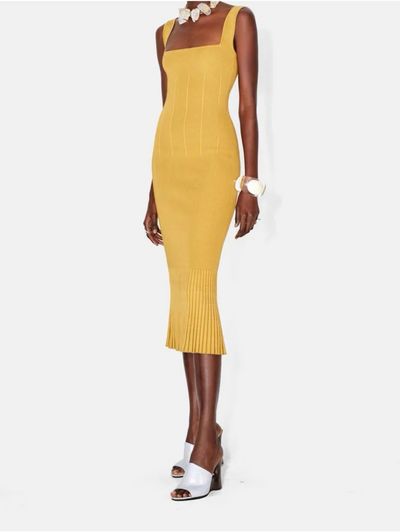 Galvan - Atalanta Dress in Gold - Size Medium by Galvan