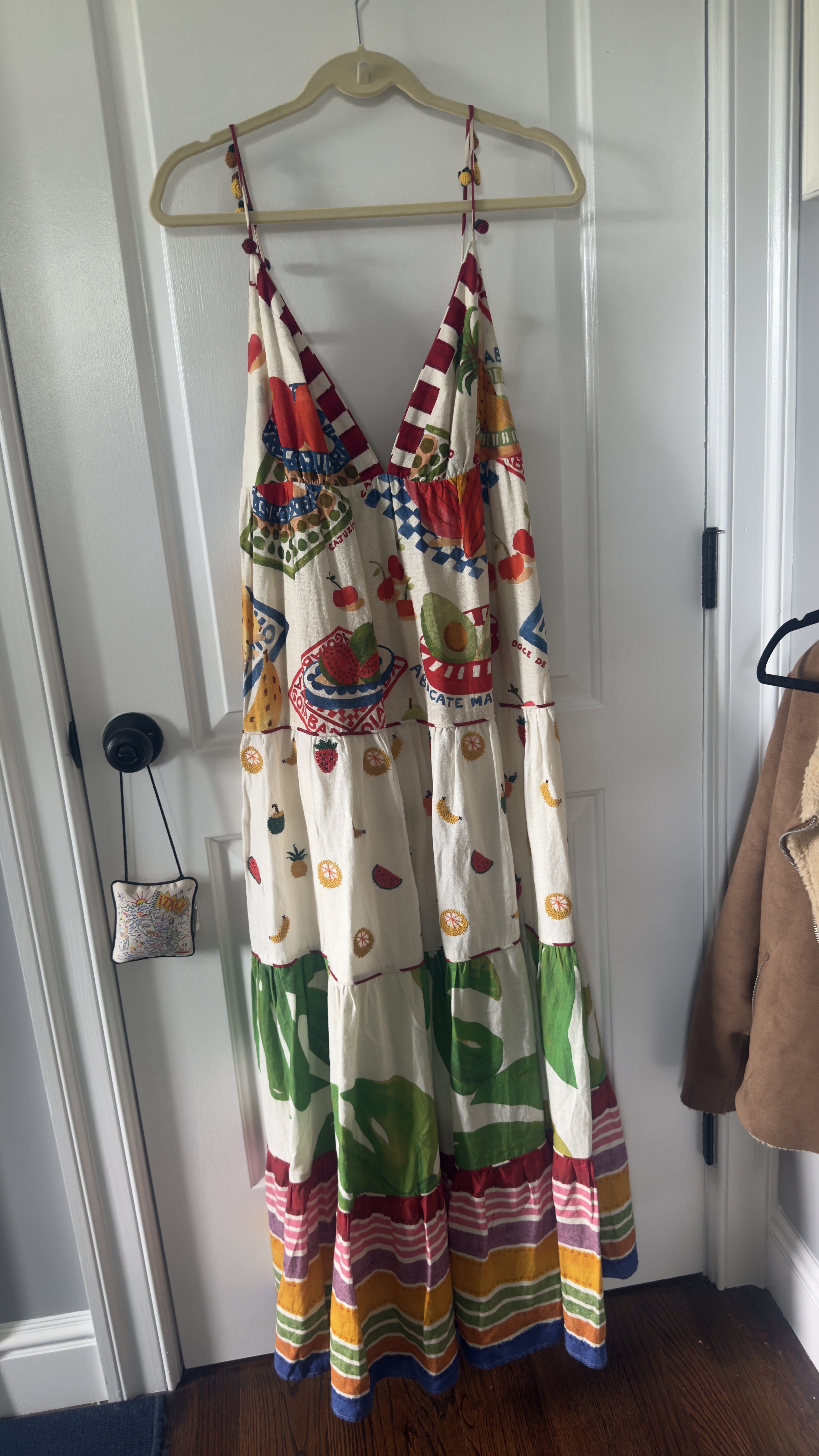 farm rio mixed picnic maxi dress NWT FARM RIO Linen Blend Mixed Picnic Maxi Dress Sz XL