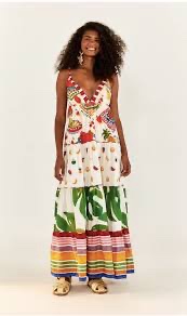 farm rio mixed picnic maxi dress BNWT FARM RIO Mixed Picnic Maxi Dress