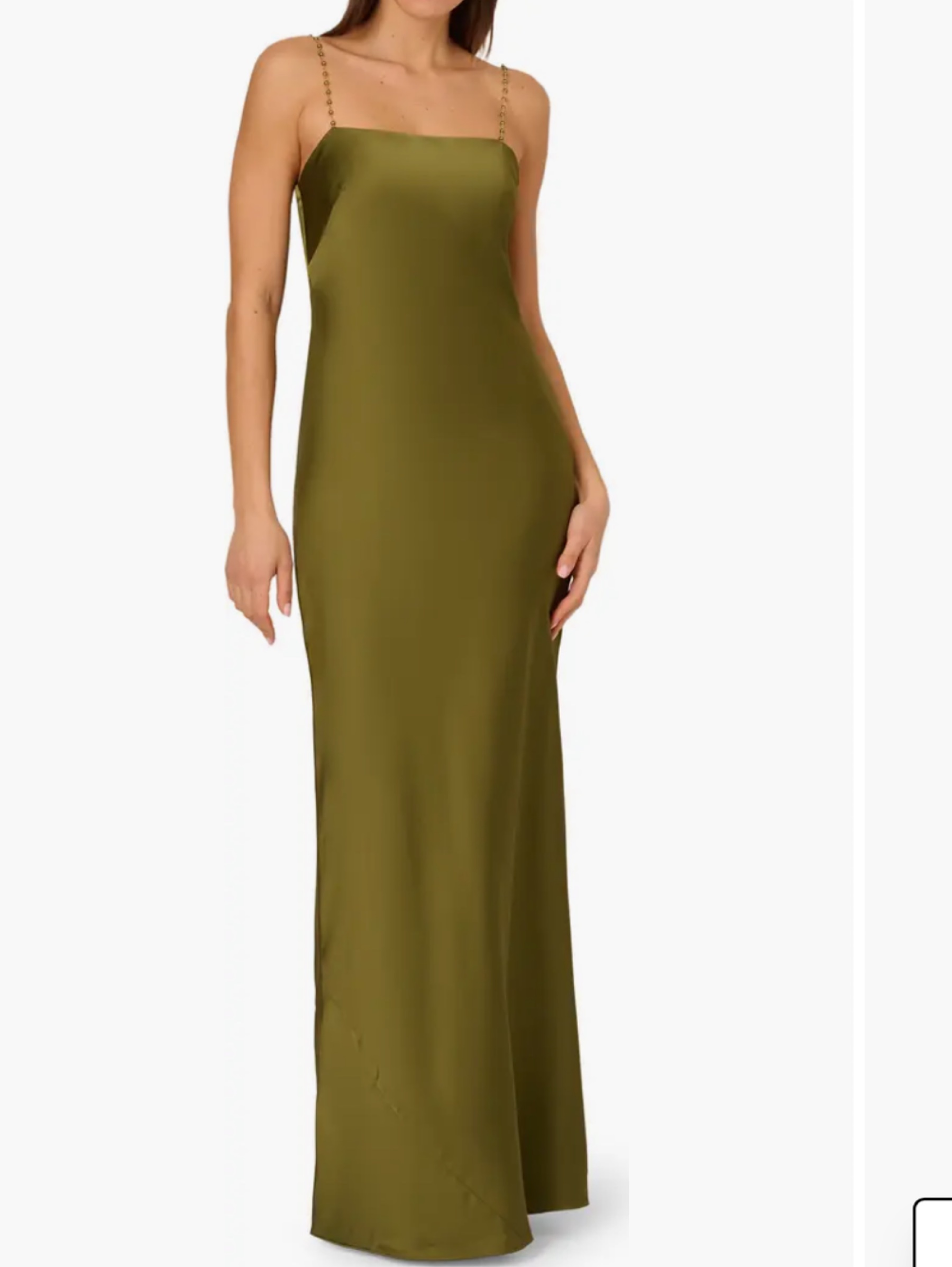 Olive Green Silk Maxi Dress Adrianna Papell by Adrianna Papell