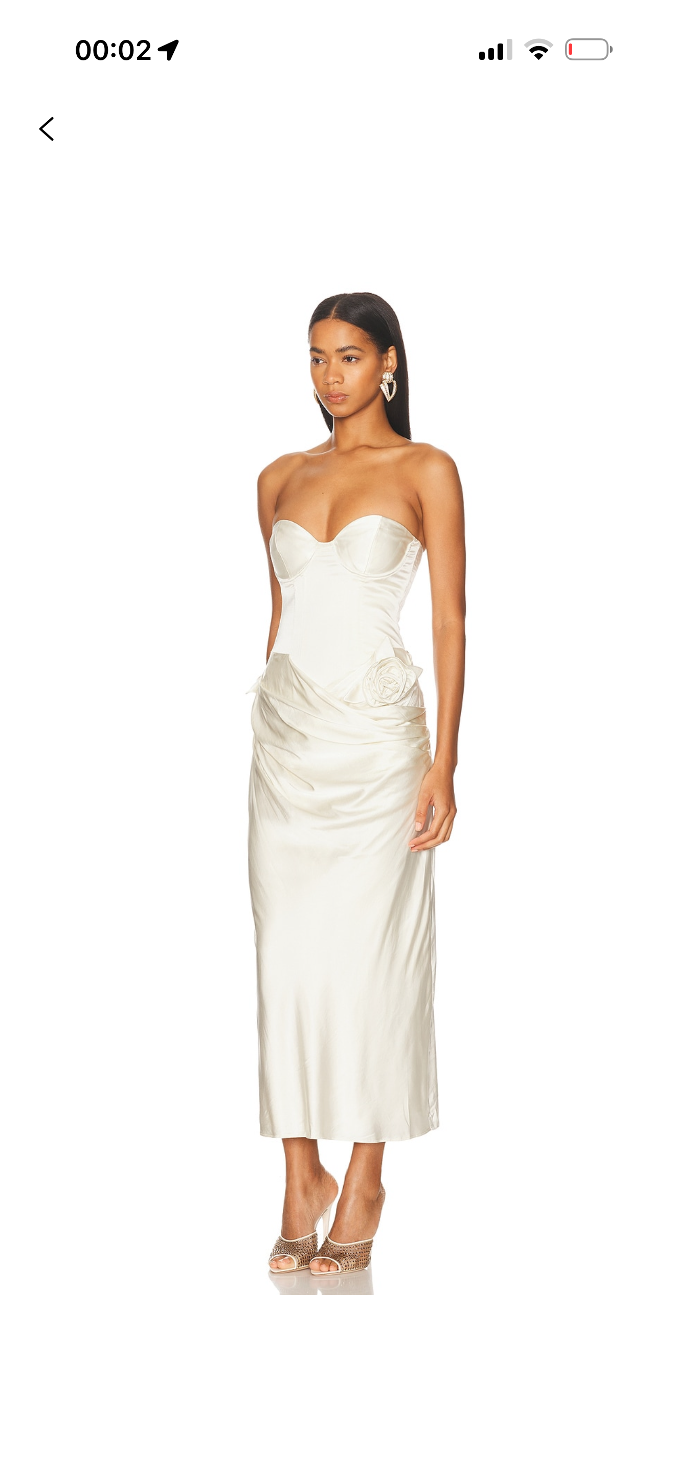 LPA Ilaria Corset Midi Dress in Ivory Small by LPA - Pickle