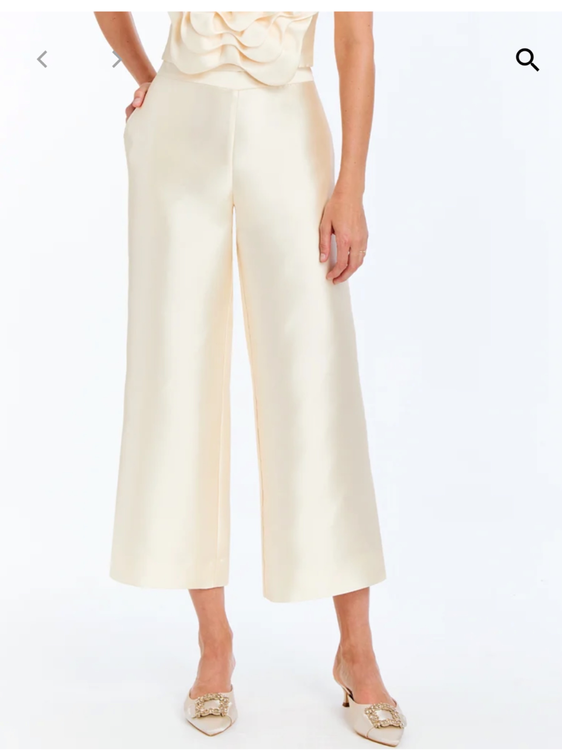 BLAMINK チノパン Mestiza - Blake Crop Pant - size 6 - ivory by Mestiza New York