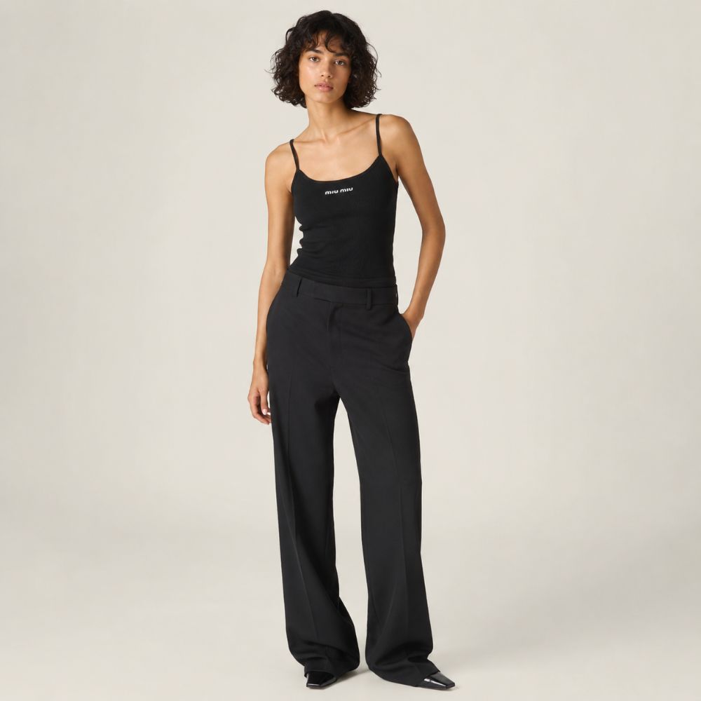 Miu Miu | Black Ribbed Camisole Tank Top