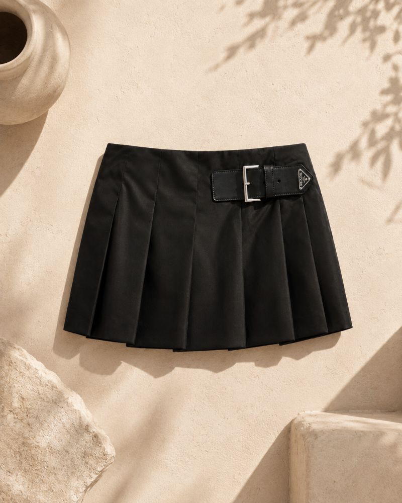 Prada | Pleated Re-Nylon Mini Skirt