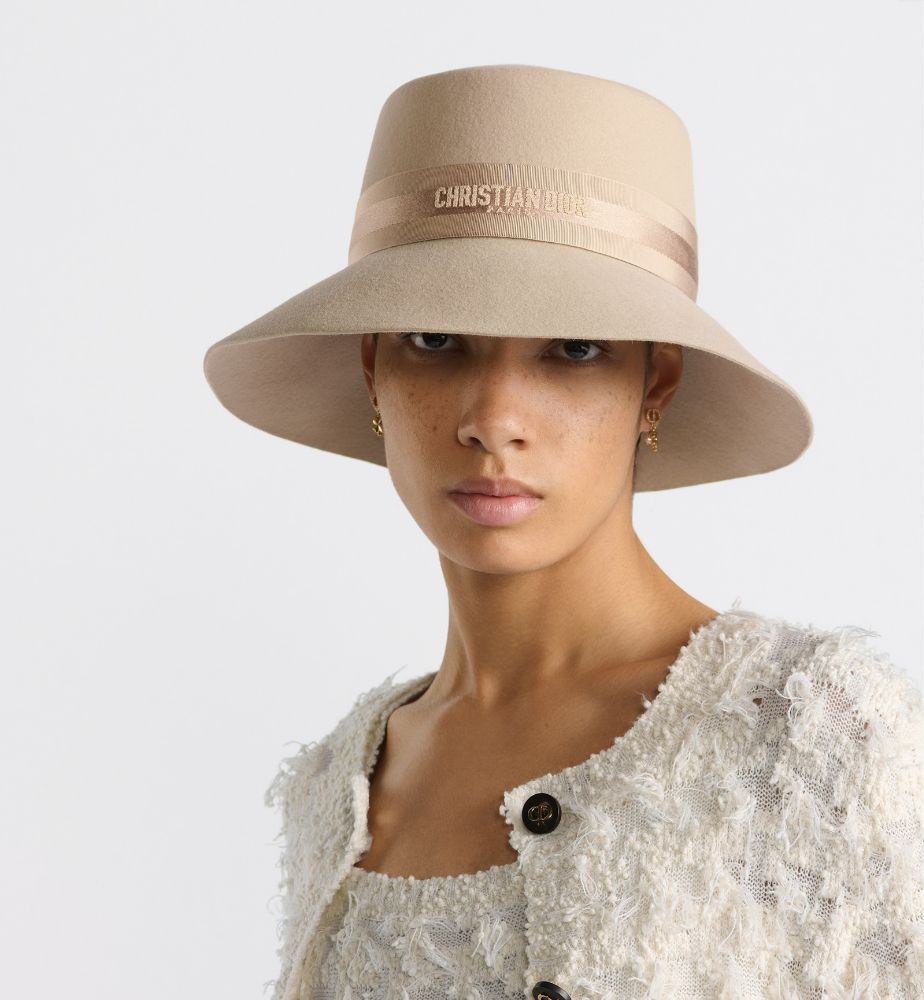 Christian Dior | Cream Beige Wool Felt Hat