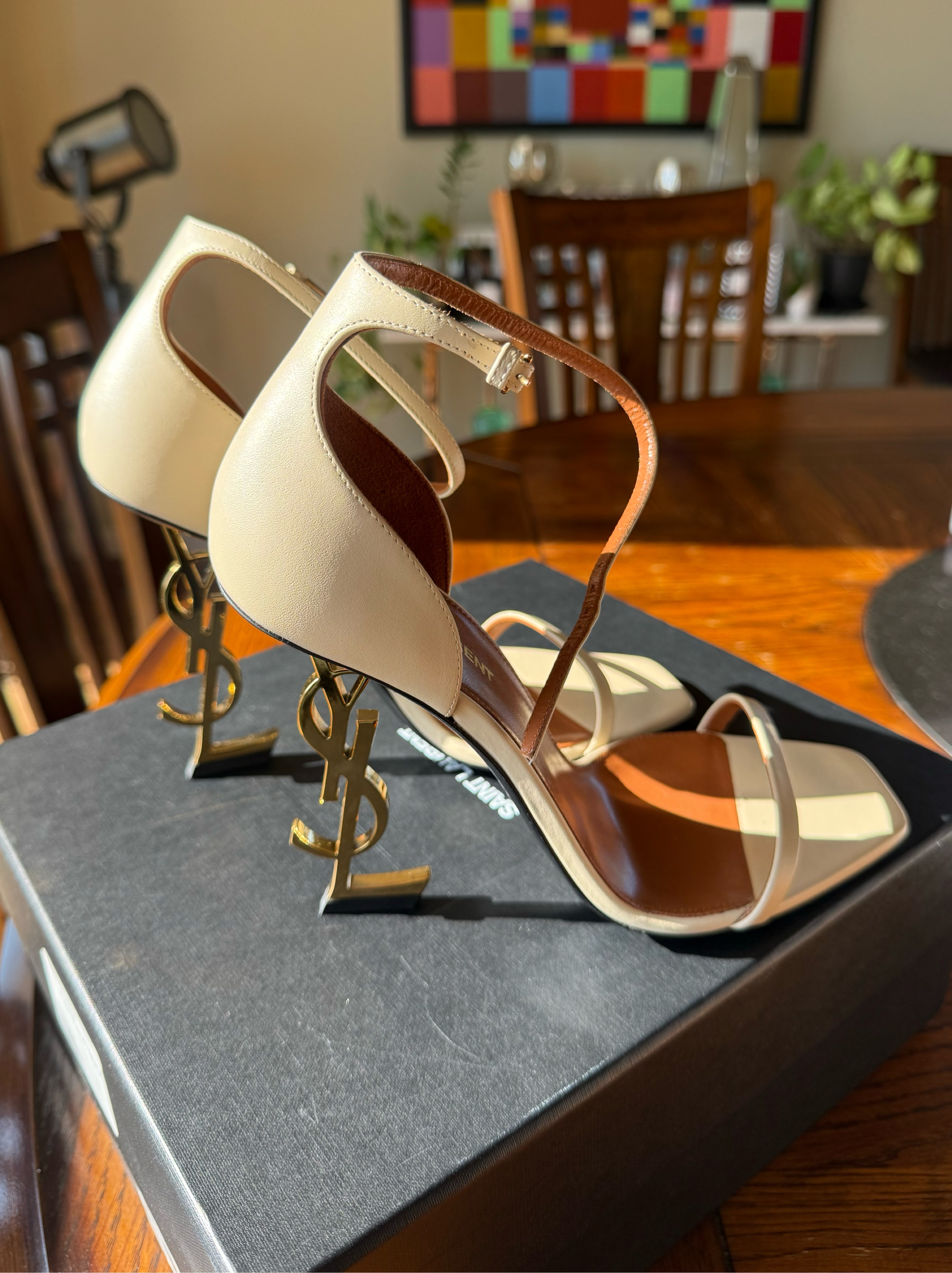 Yves Saint Lauren Cream Heels Size 39.5 (Never Worn)