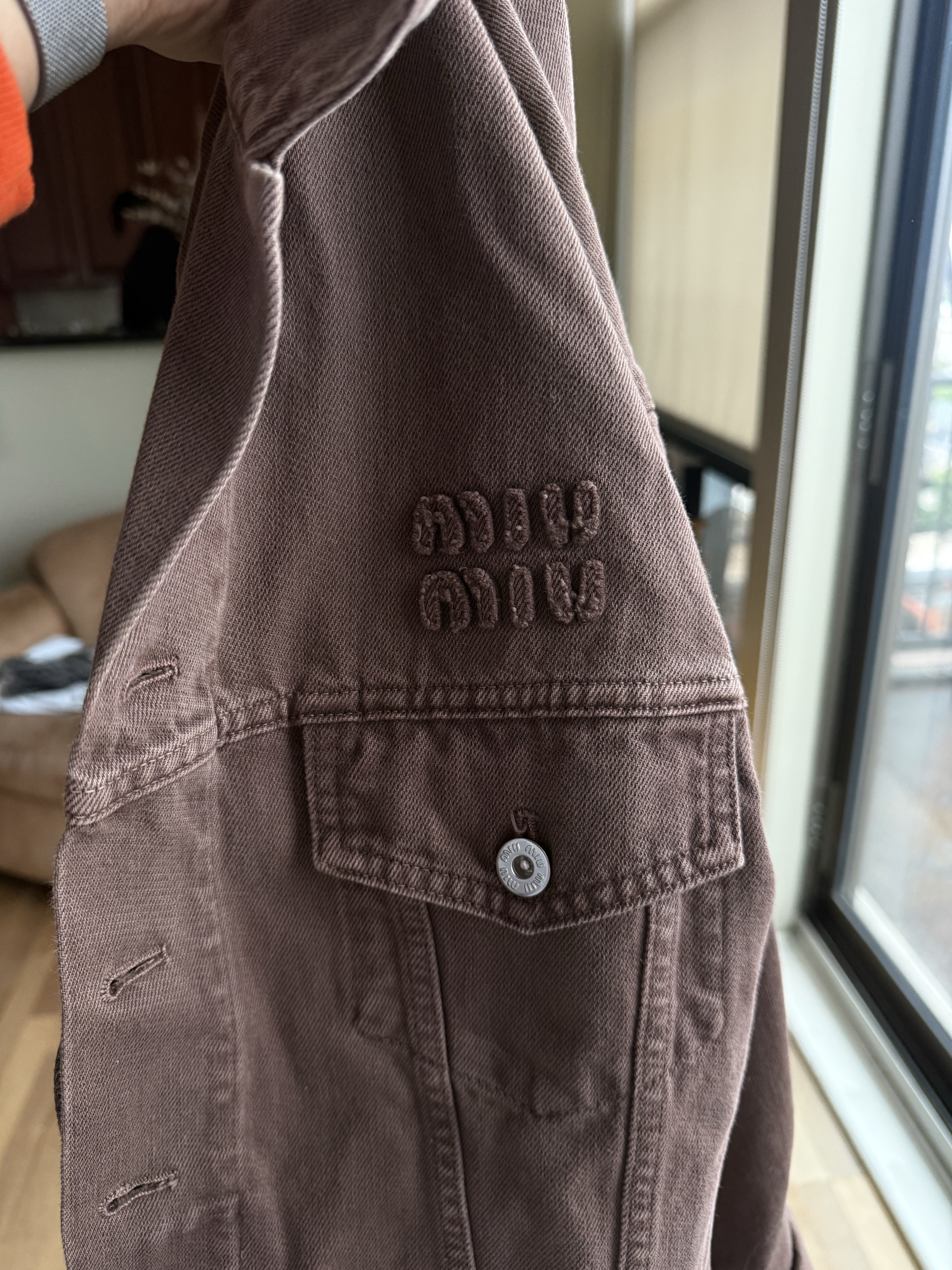 Miu Miu Brown Denim Jacket.