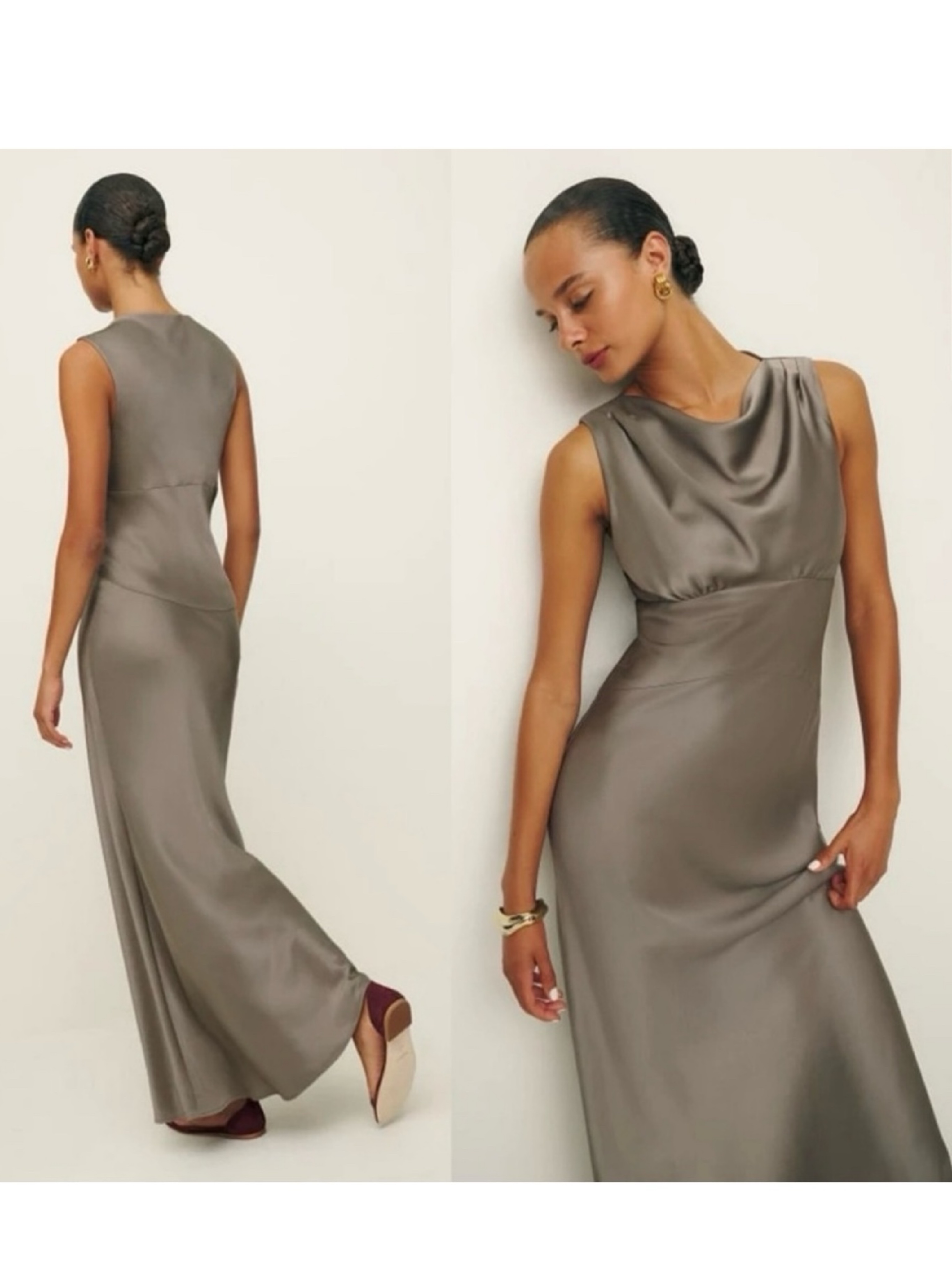 dessa satin dress reformation Reformation Dessa Satin Dress In Black
