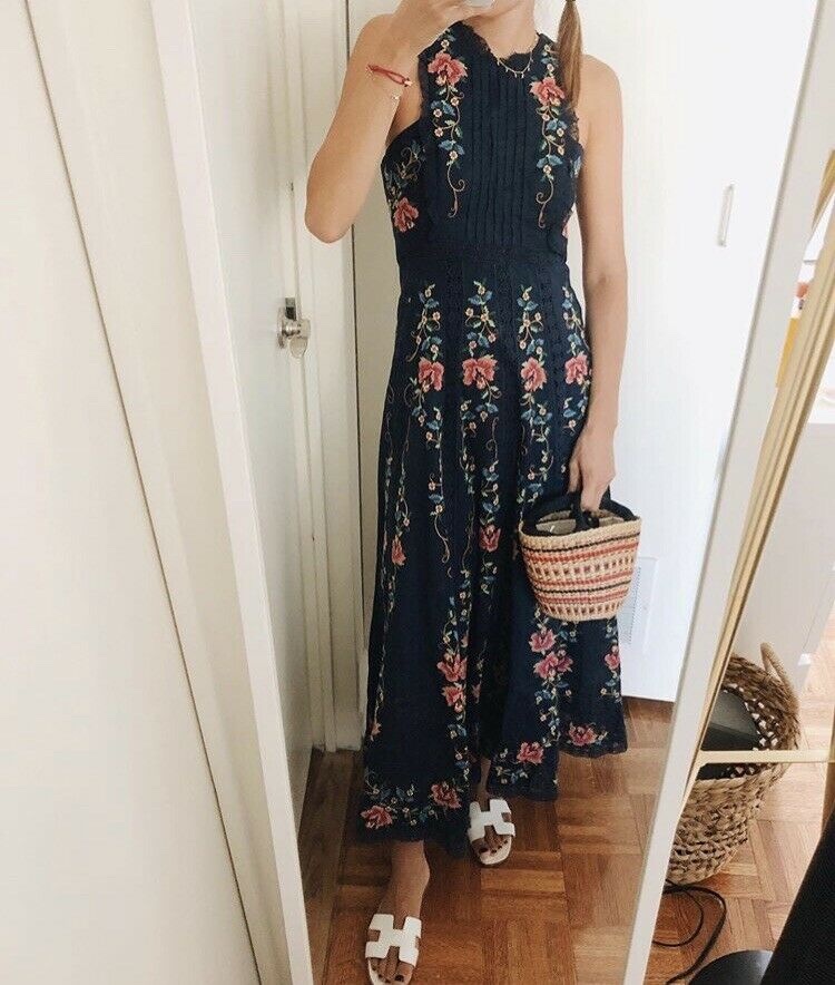 Zimmermann Laelia Embroidered Linen Dress in Black by Zimmermann - Pickle Zimmermann Laelia Embroidered Linen Dress in Black by Zimmermann - Pickle