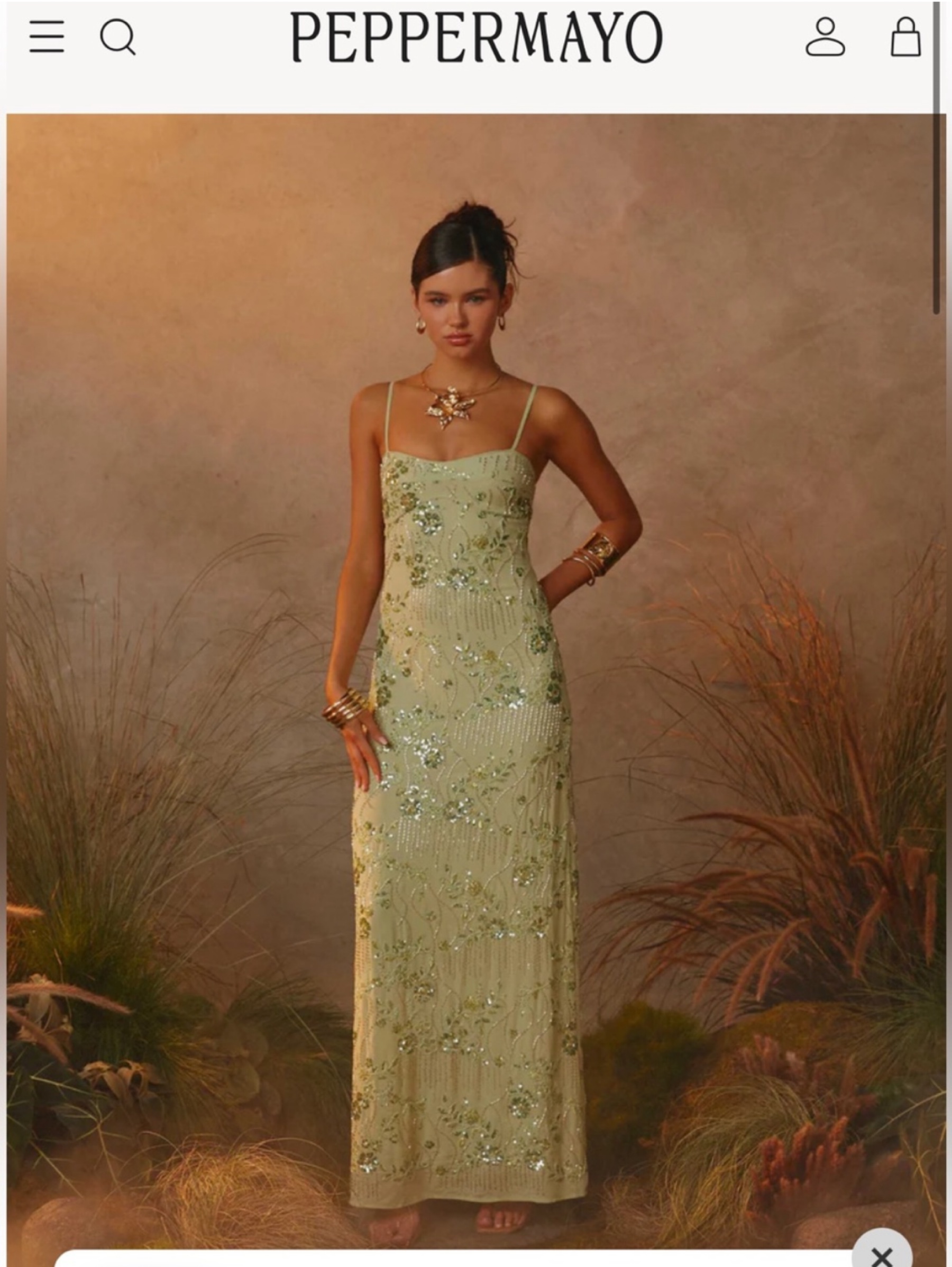 celandine beaded maxi dress Light Green by Peppermayo Pakistani Designer Suit navy blue satin silk Cloth Size:L It’s designed with a