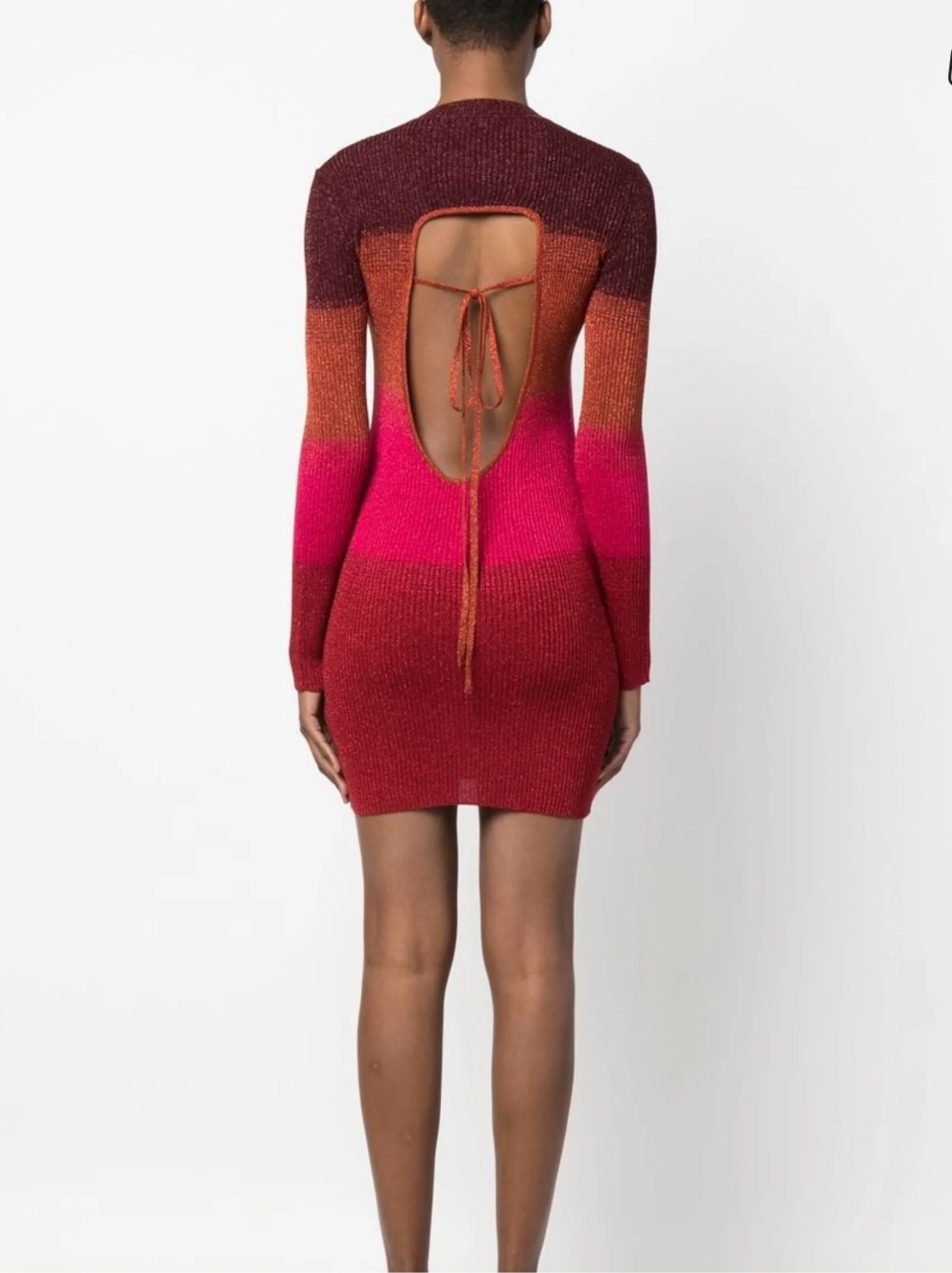 gcds red dress Gcds Asymmetric Ribbed Maxi Dress