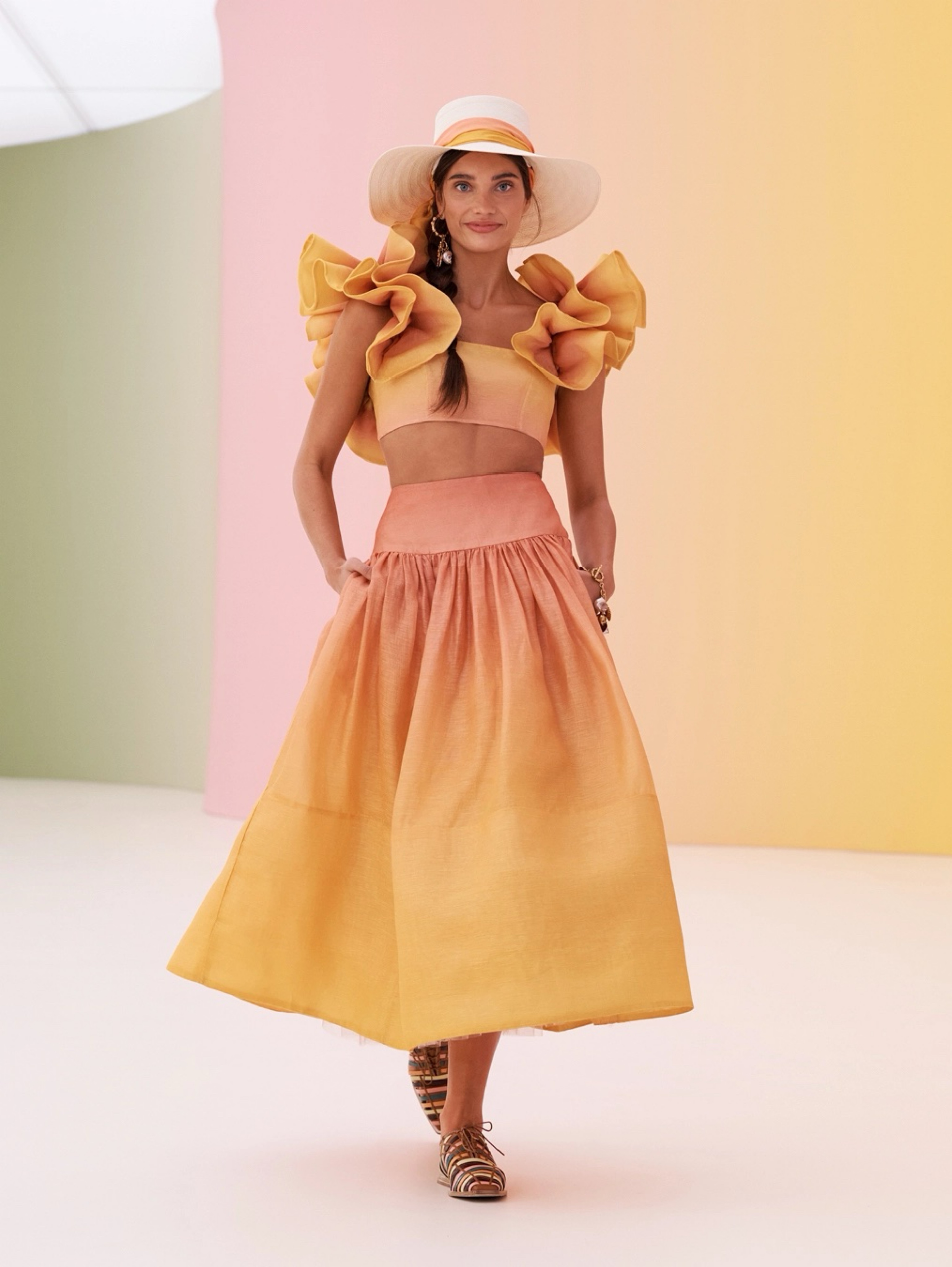 Zimmermann Postcard Skirt Set Ombré Sunshine