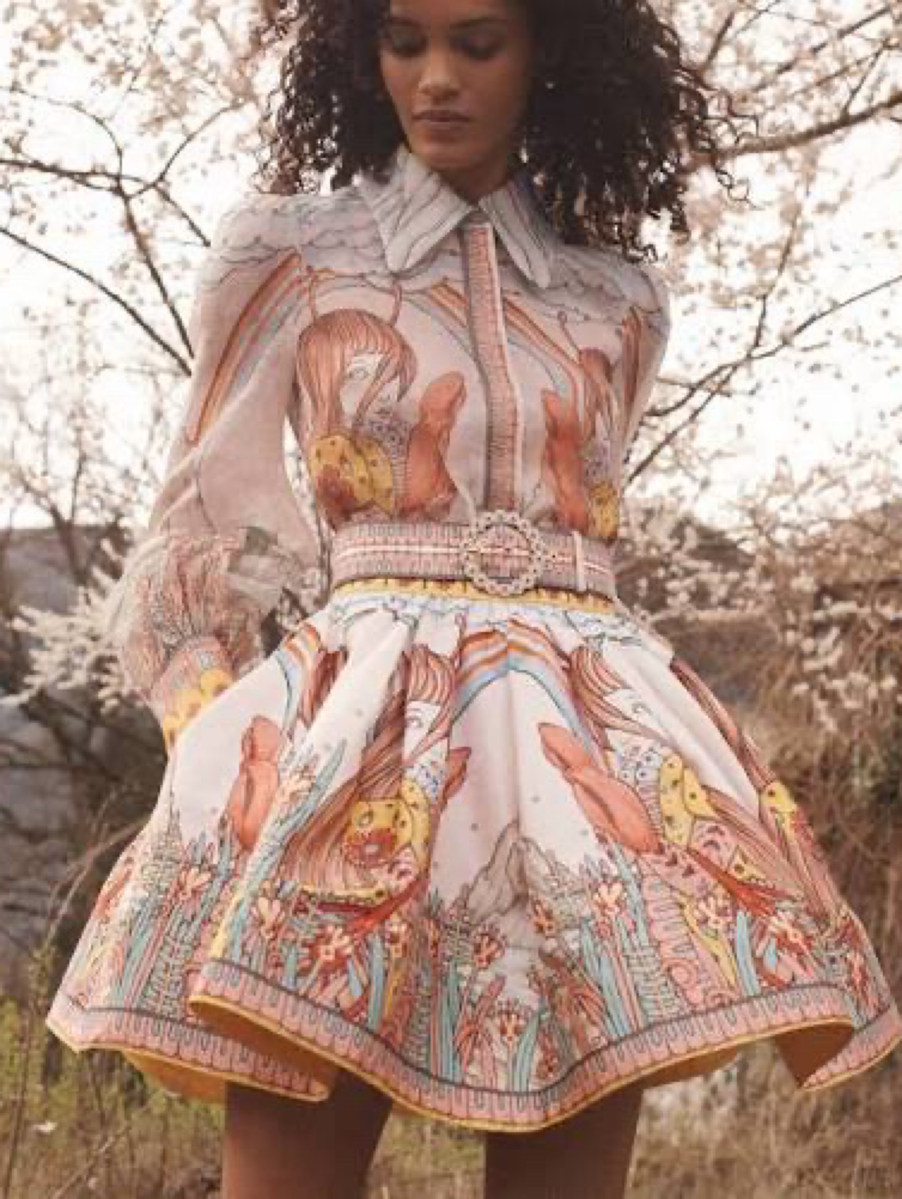 Zimmermann Cosmic Zodiac Silk Mini Skirt