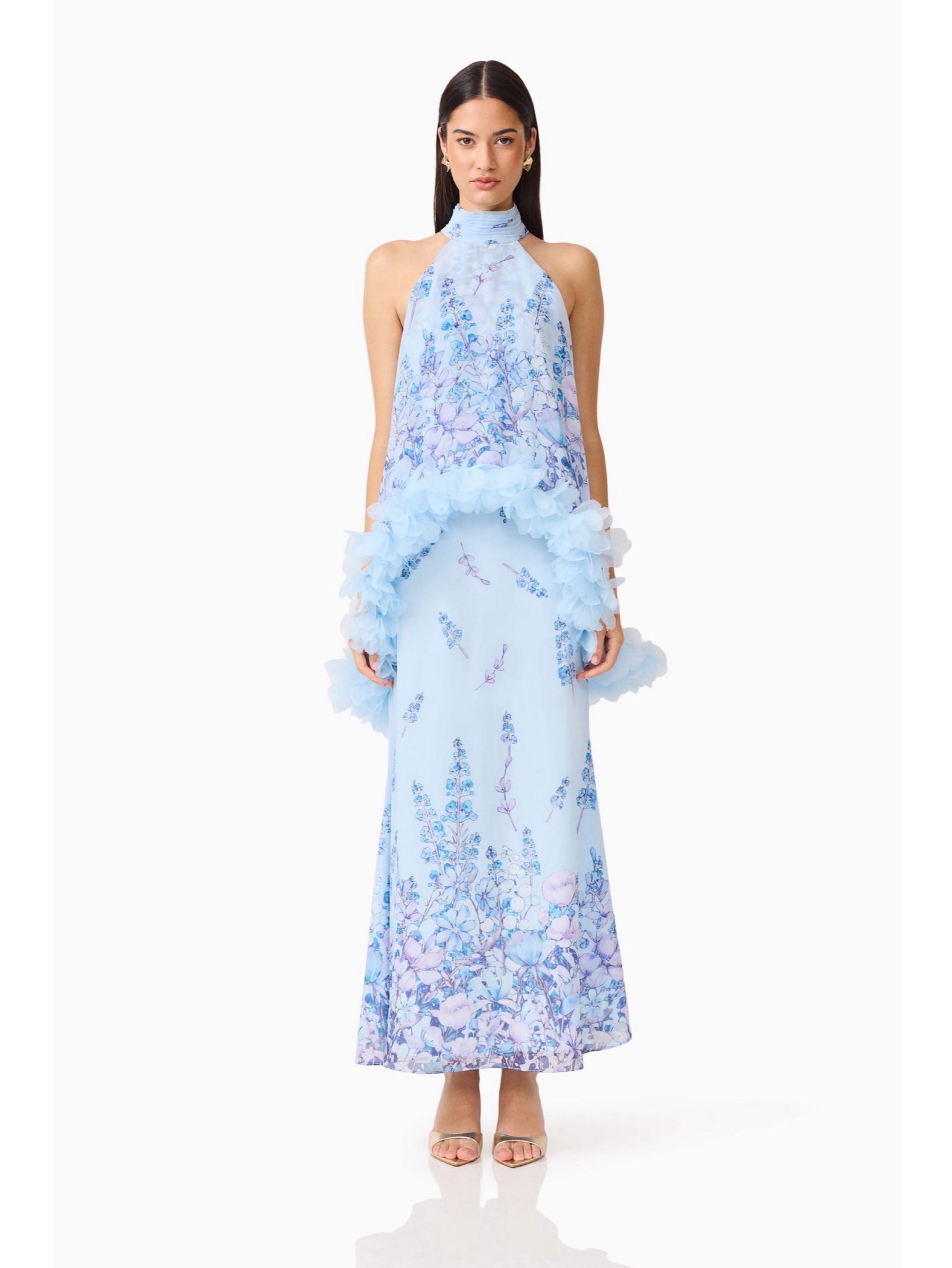 Elliatt Tulsia Floral Cape Dress