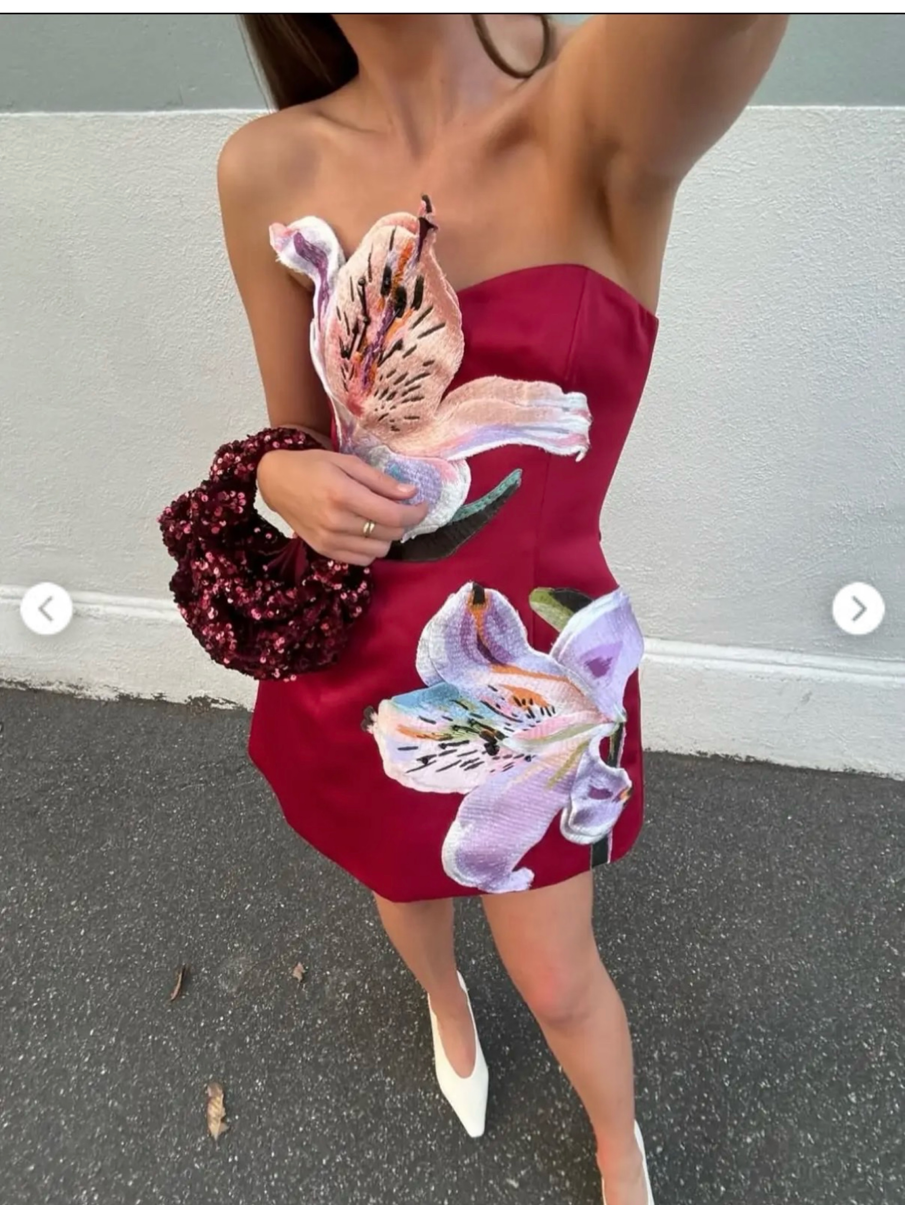 Leo Lin Rosario Appliqué Bustier Mini Dress