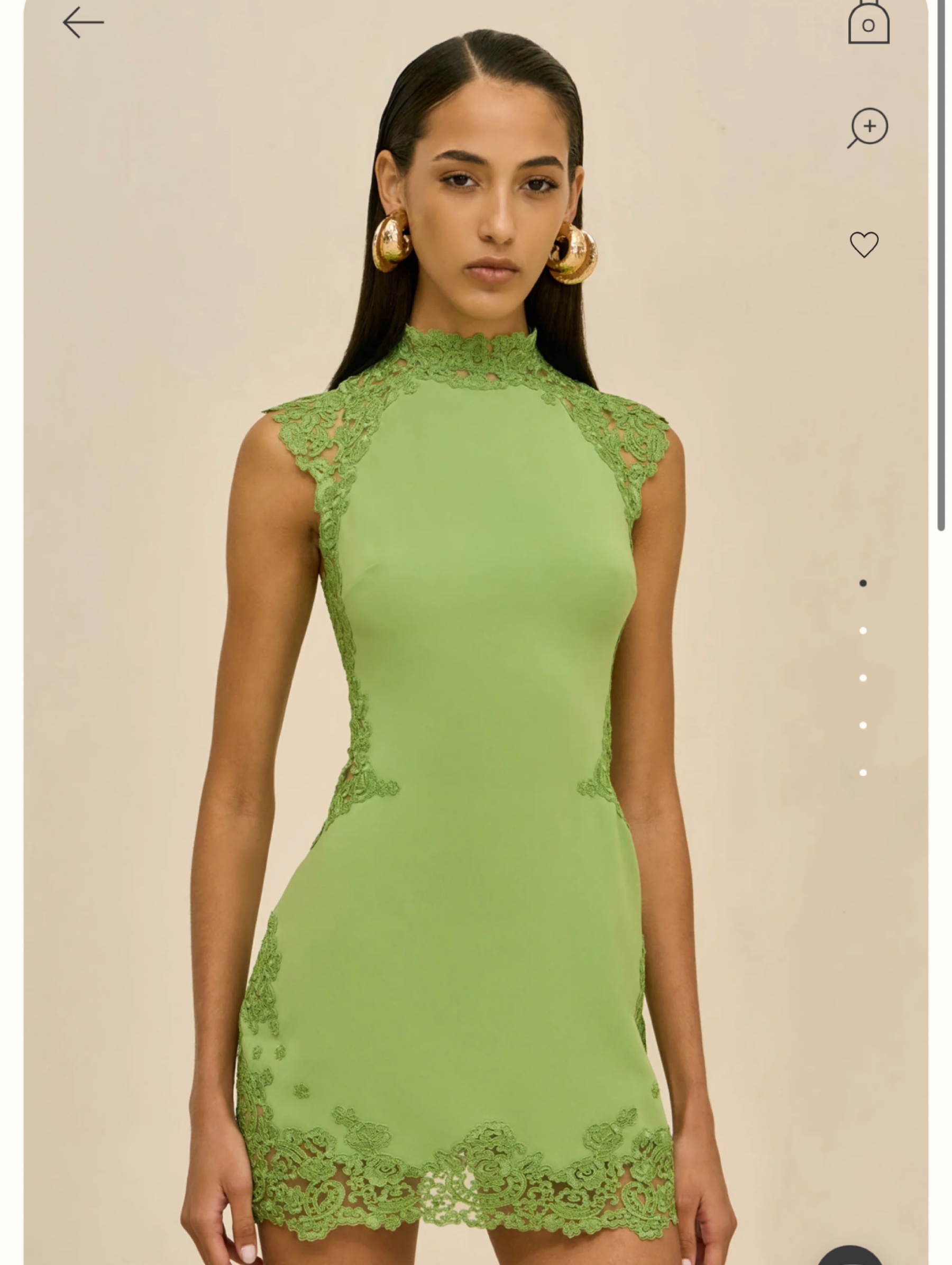 Lime Green Lace Mini Dress by Cult Gaia