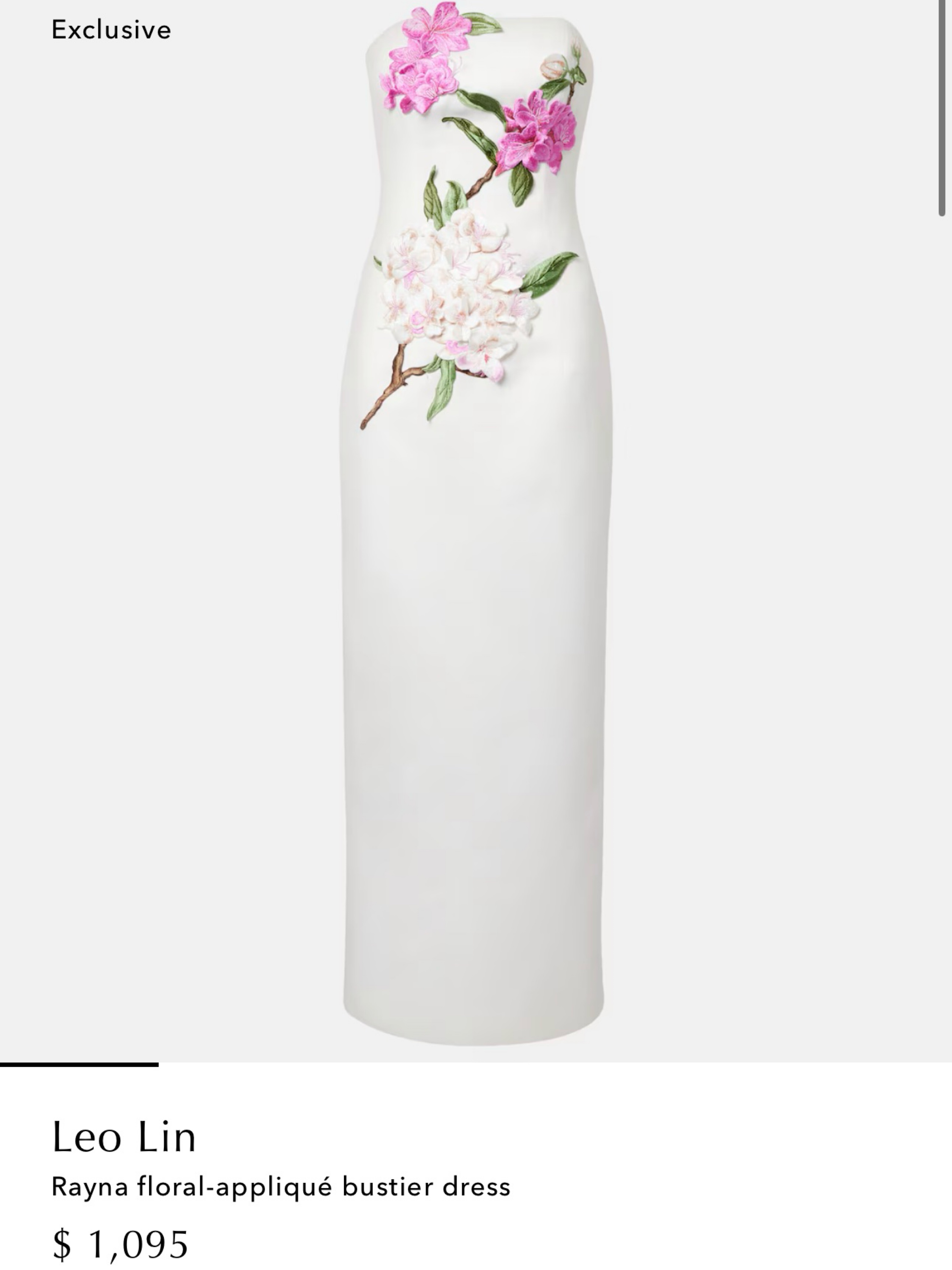 leo lin white dress with flowers LEO LIN - Cleo Embellished Sleeveless Midi Dress