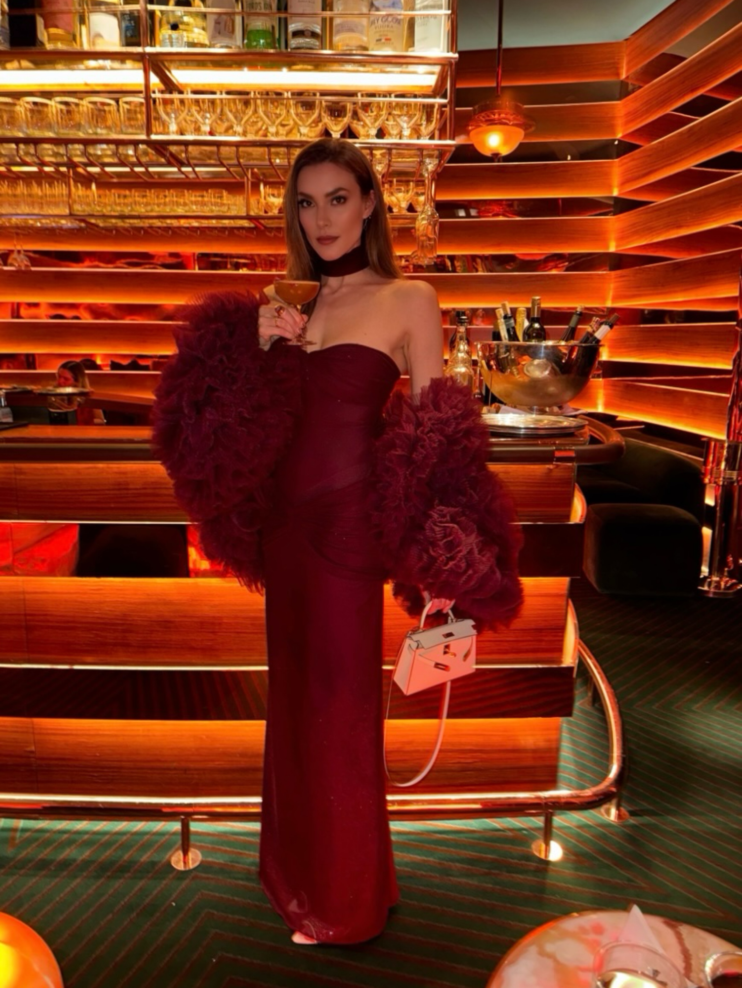 Fleur Tulle Bomber Burgundy
