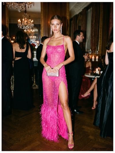 Retrofête Retrofete Gown | Sexy Nude Illusion | Pink Gown | Pink Party Dress | New Retrofete, Long