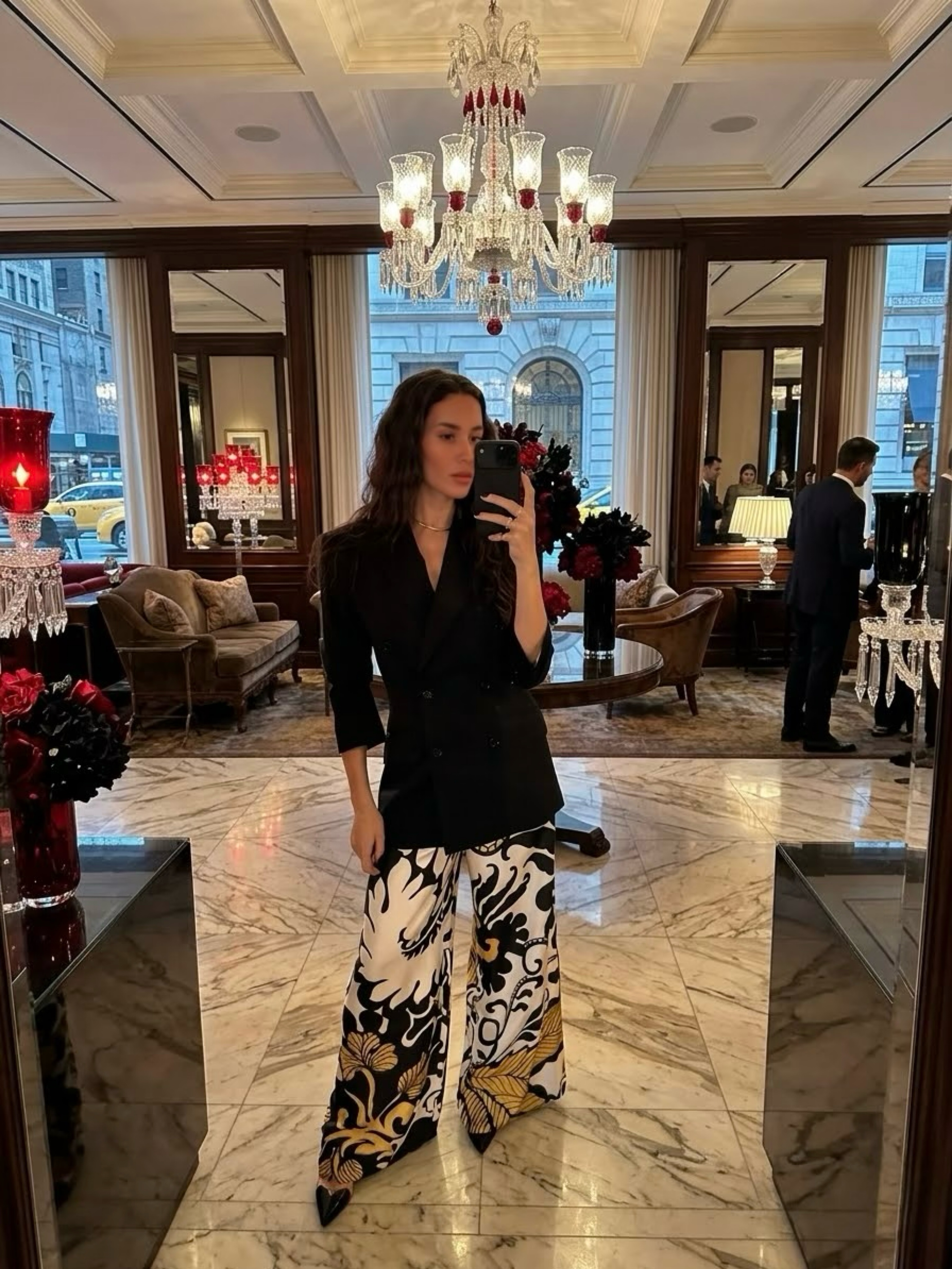 Silk wide-leg pants
