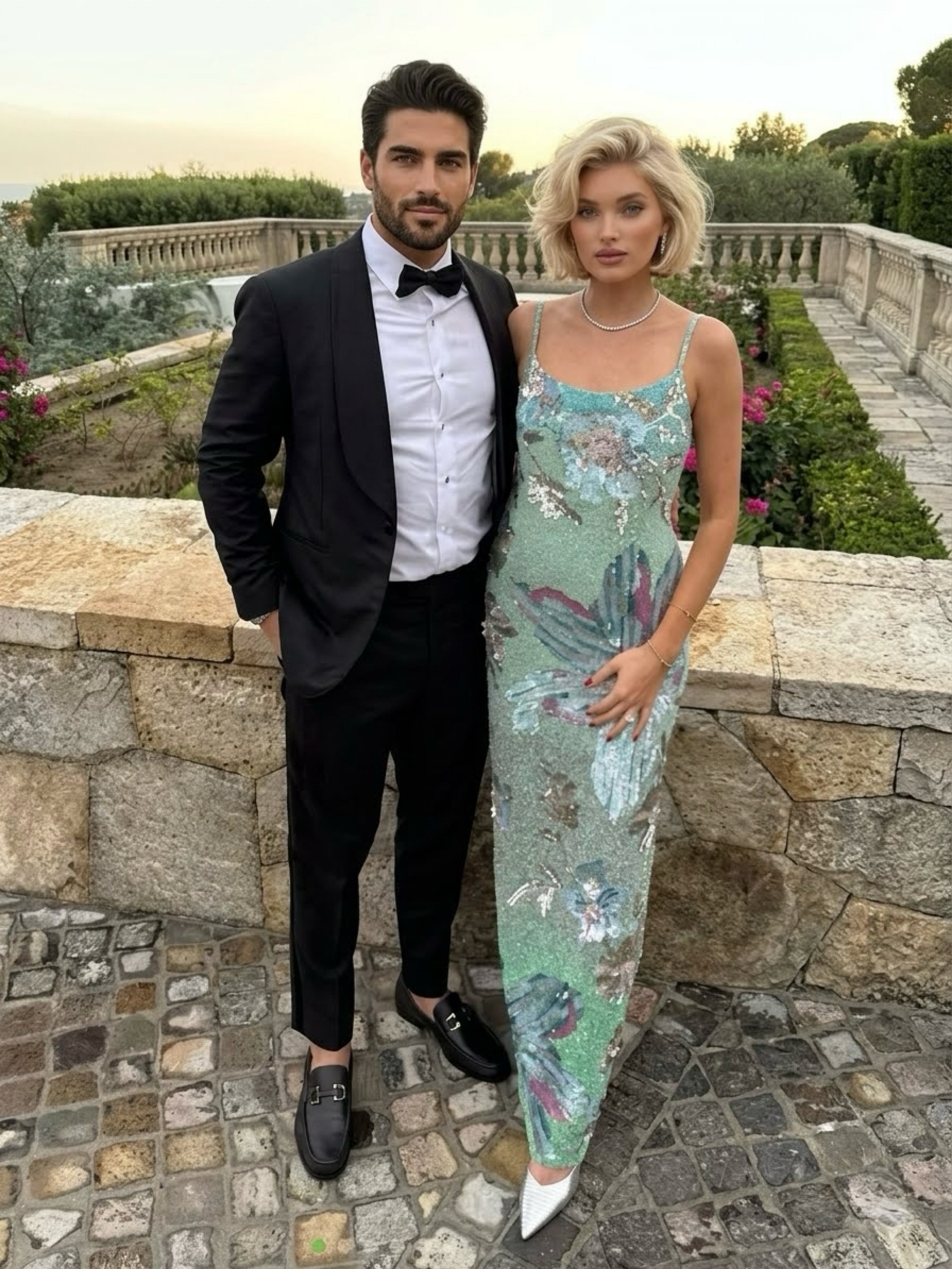 la fuori beaded dress Ethereal Floral Gown | Gown | Green Gown by La Fuori performance a halter neckline Fit:Petite Dark Brown Oxford in