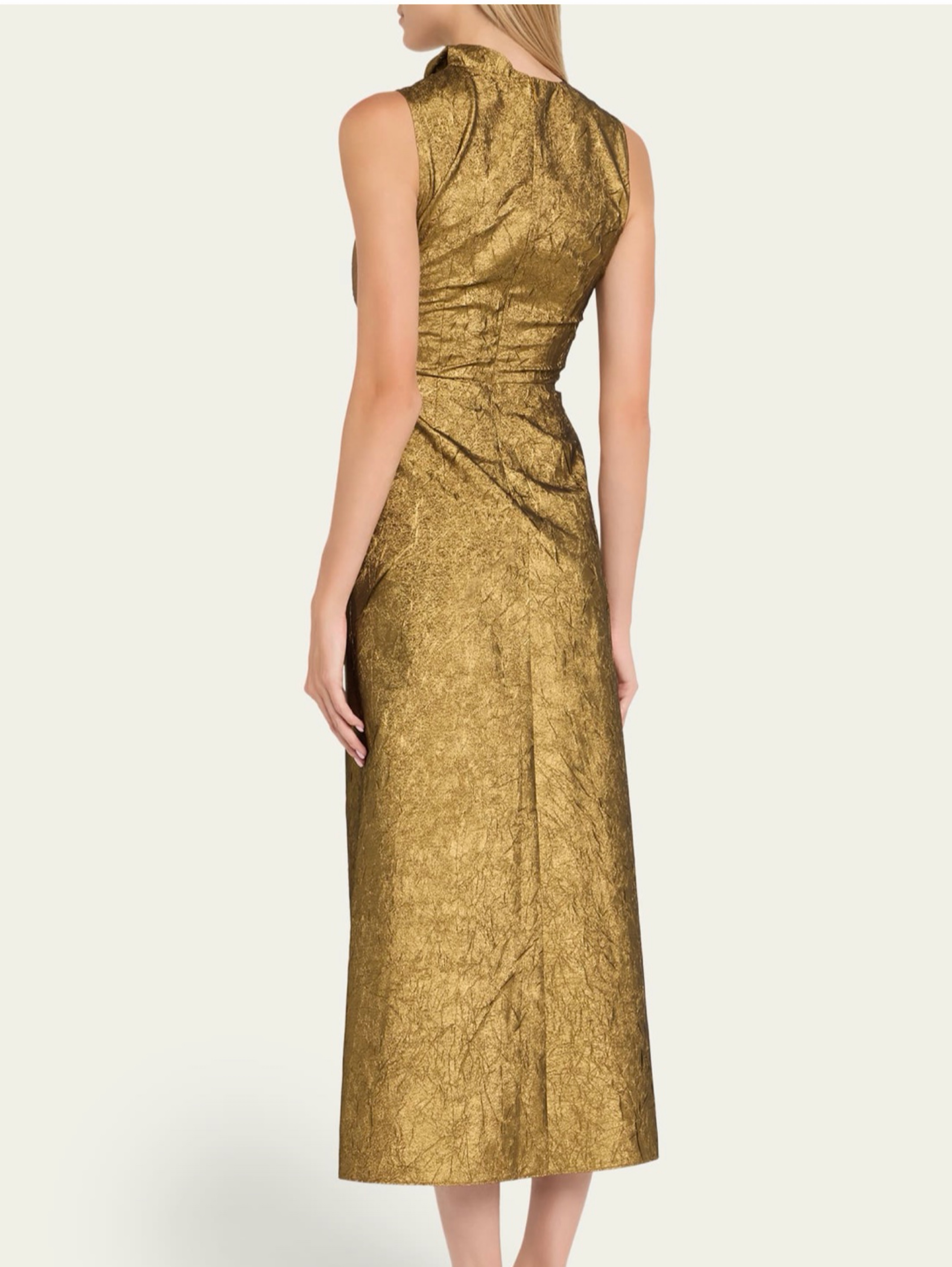 ulla johnson metallic dress Ulla Johnson Nisha Metallic Draped Sleeve Gown