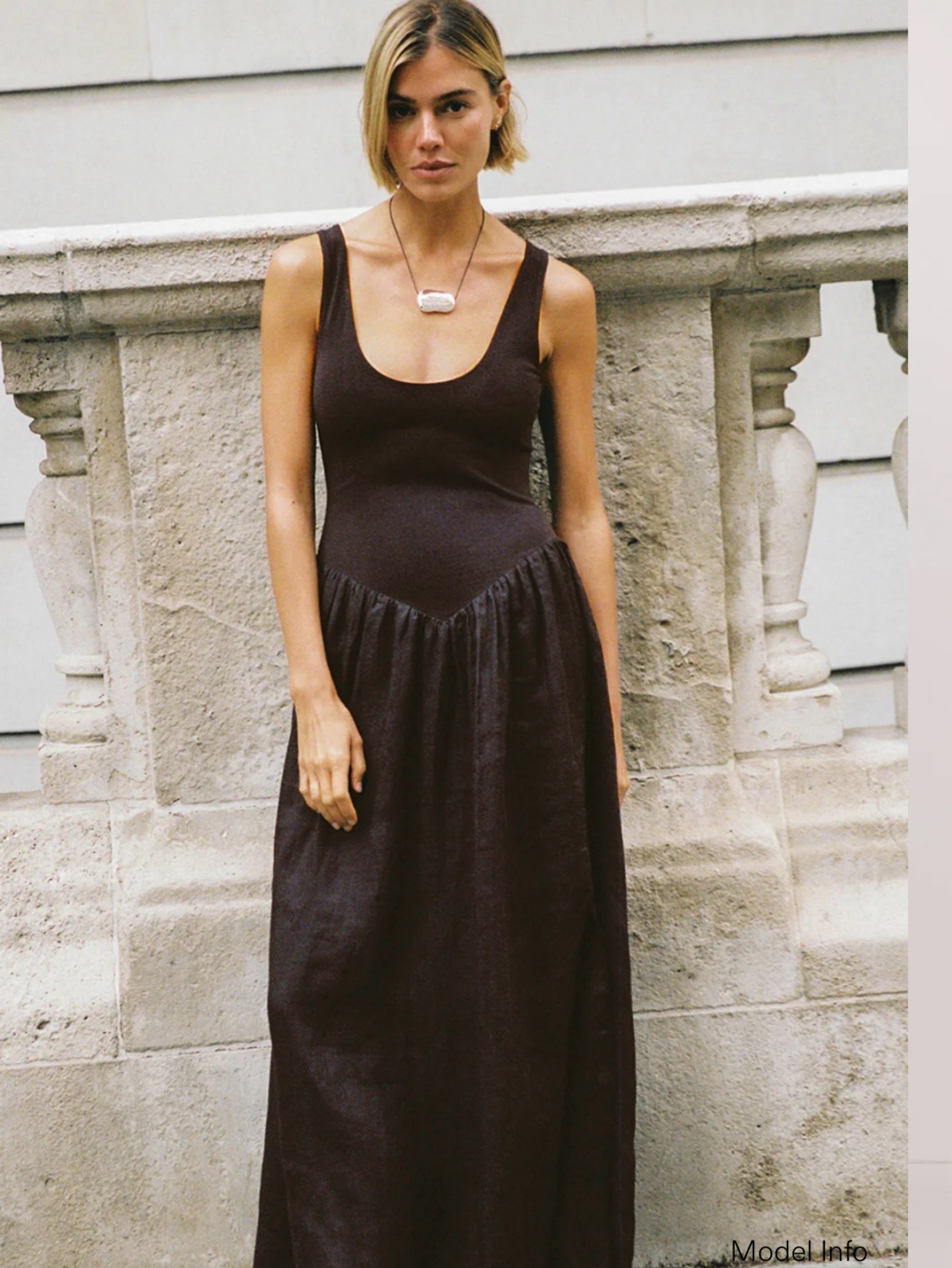 DISSH Drop Waist Brown Dress