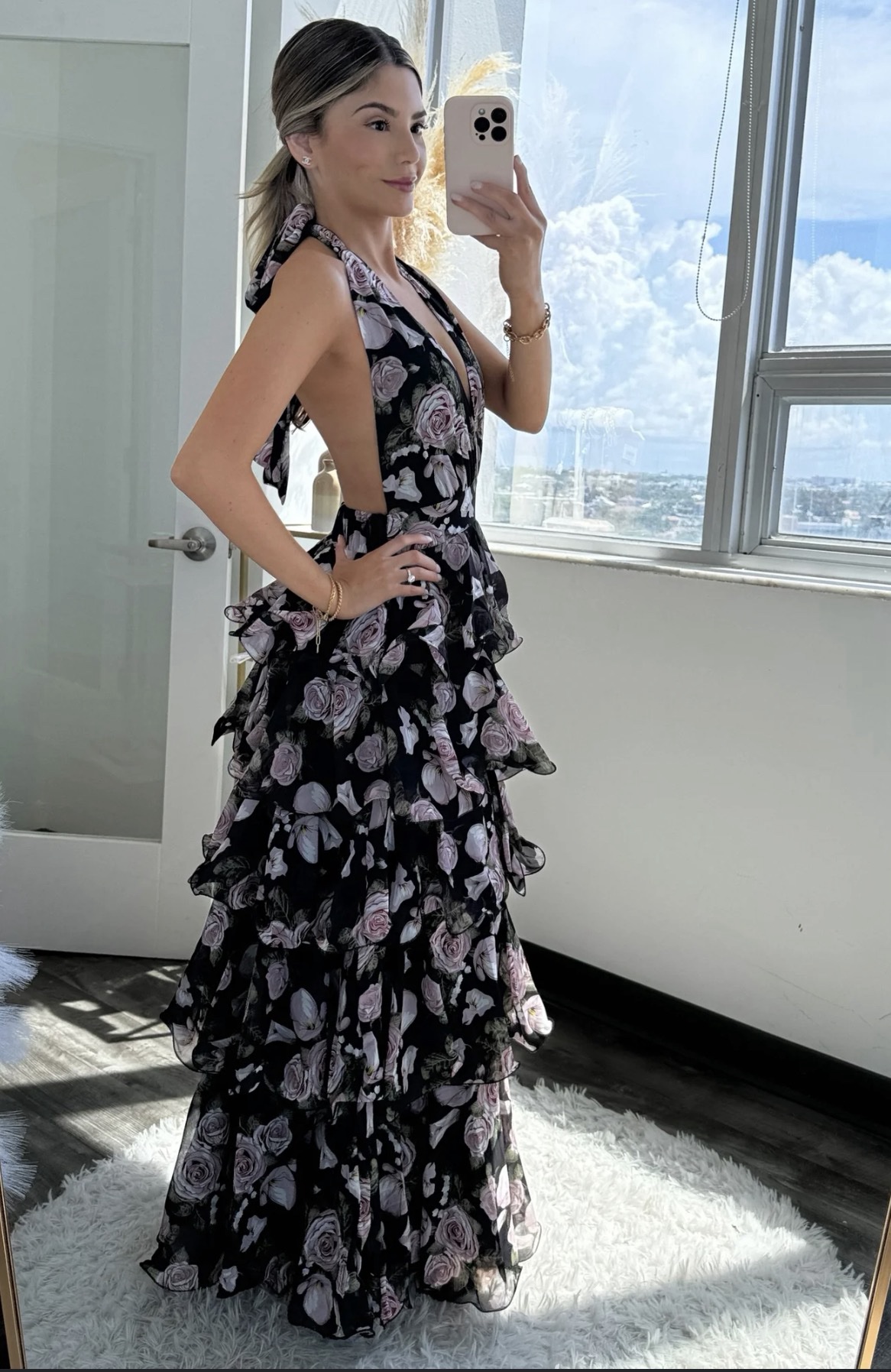 maxi bodycon black dress Apres