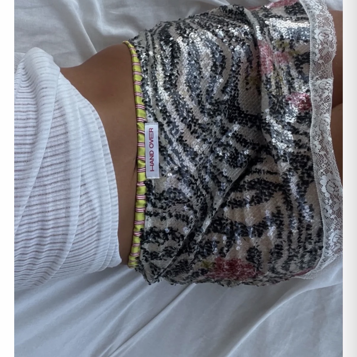 Sparkly mini skirt from Handover